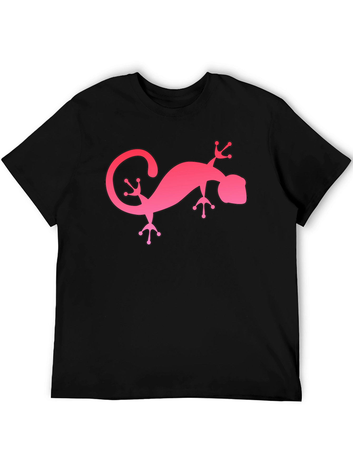 Pink Gecko Graphic Black T-Shirt