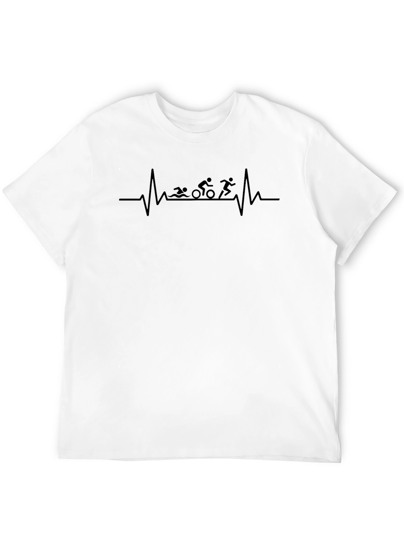 Triathlon Heartbeat T-Shirt - Swim Bike Run