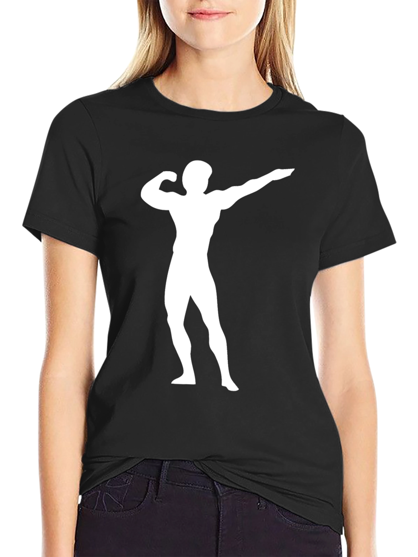 Bodybuilder Graphic Tee - Black Cotton T-Shirt