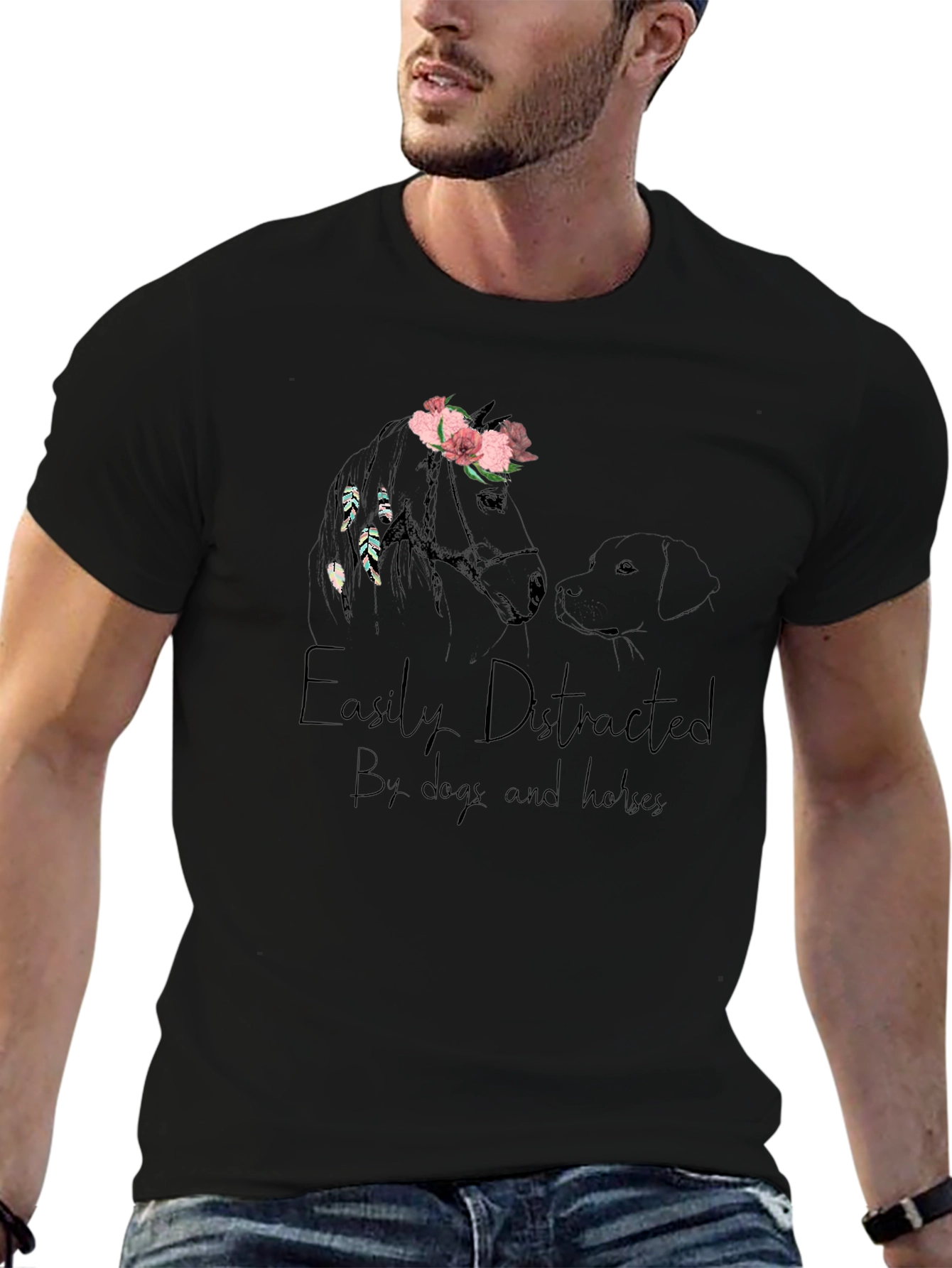 Easily Distracted by Dogs and Horses T-Shirt