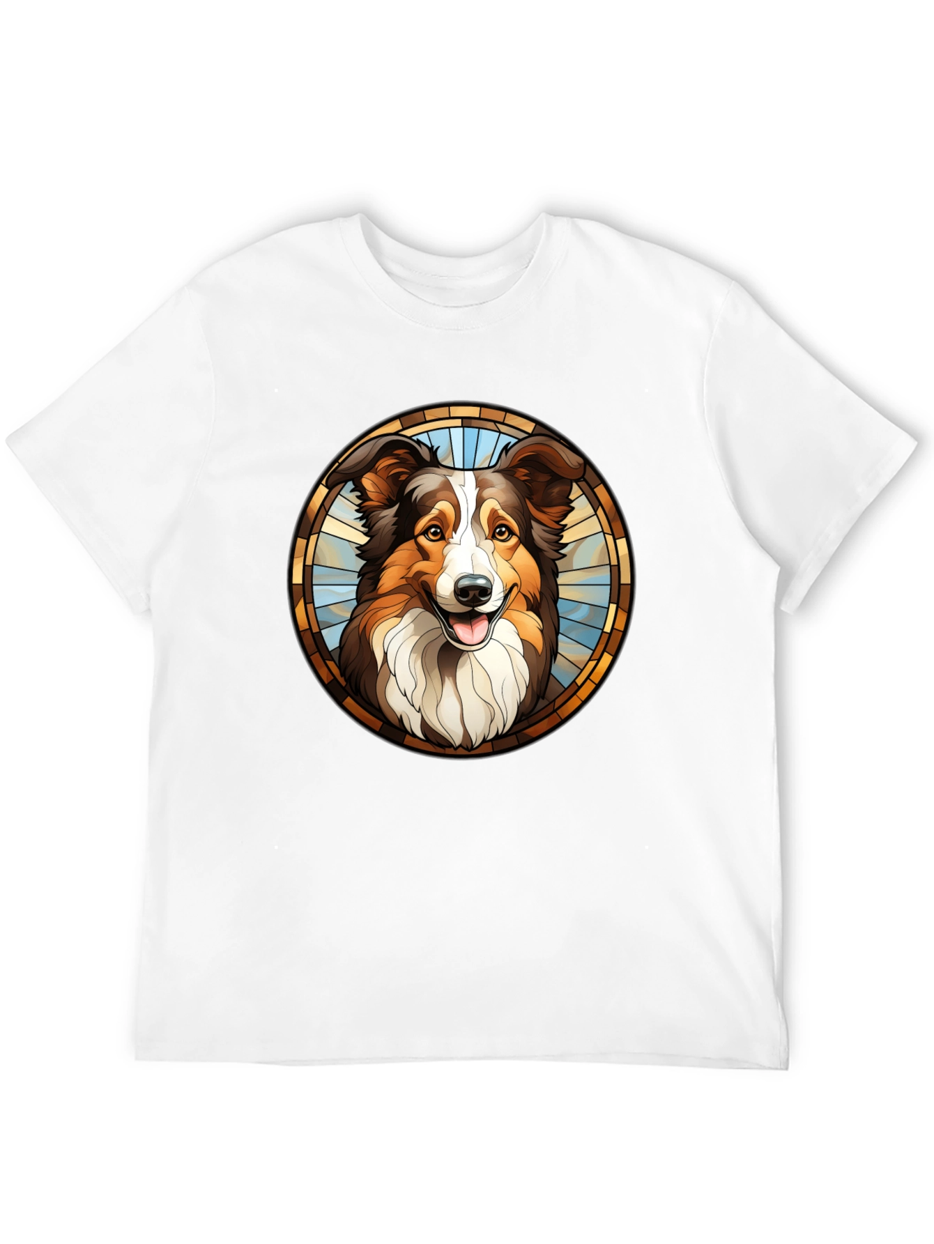 Dog Breed Graphic Tee - Round Stained Glass Design