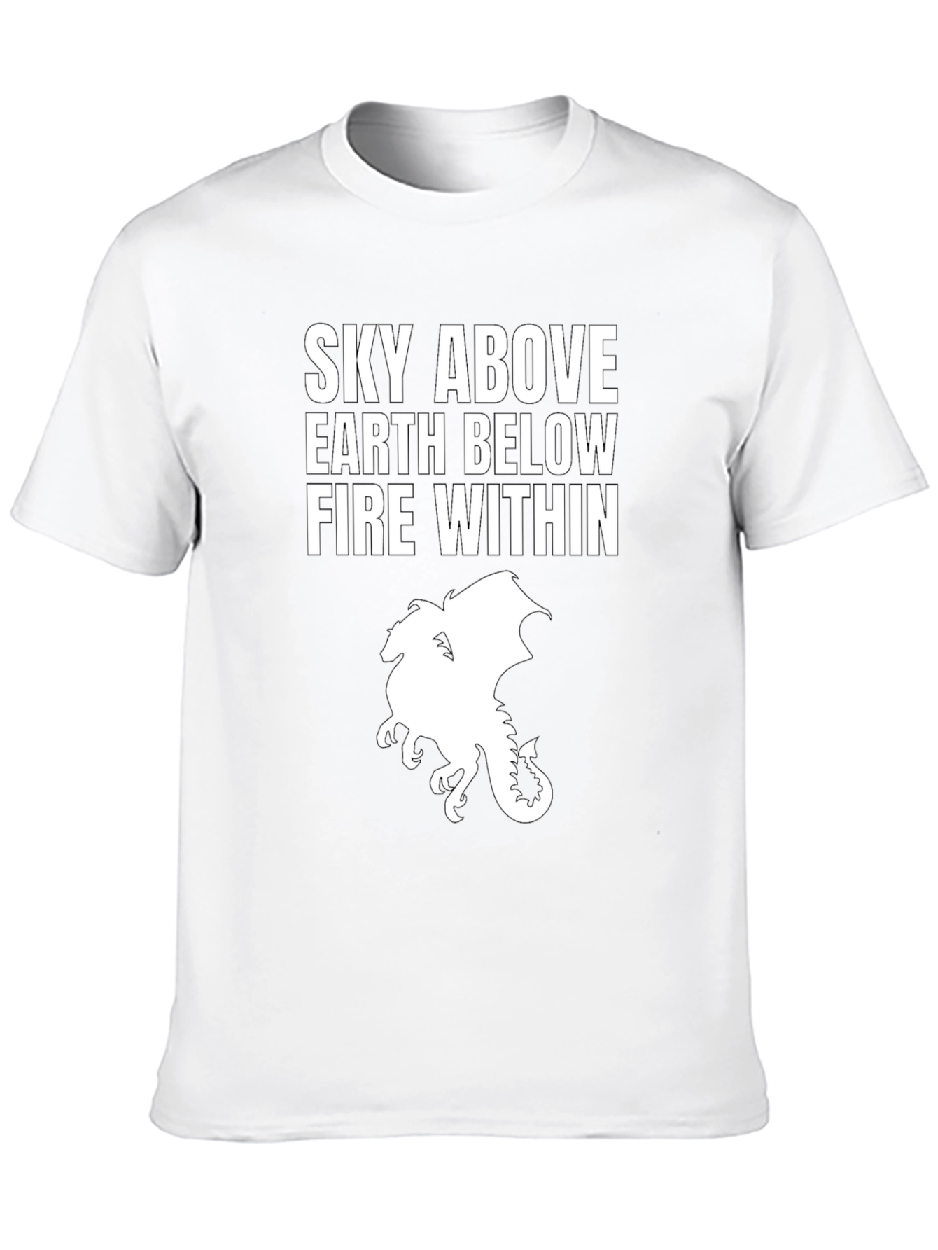 Sky Above Dragon Graphic Tee - Black Cotton T-Shirt