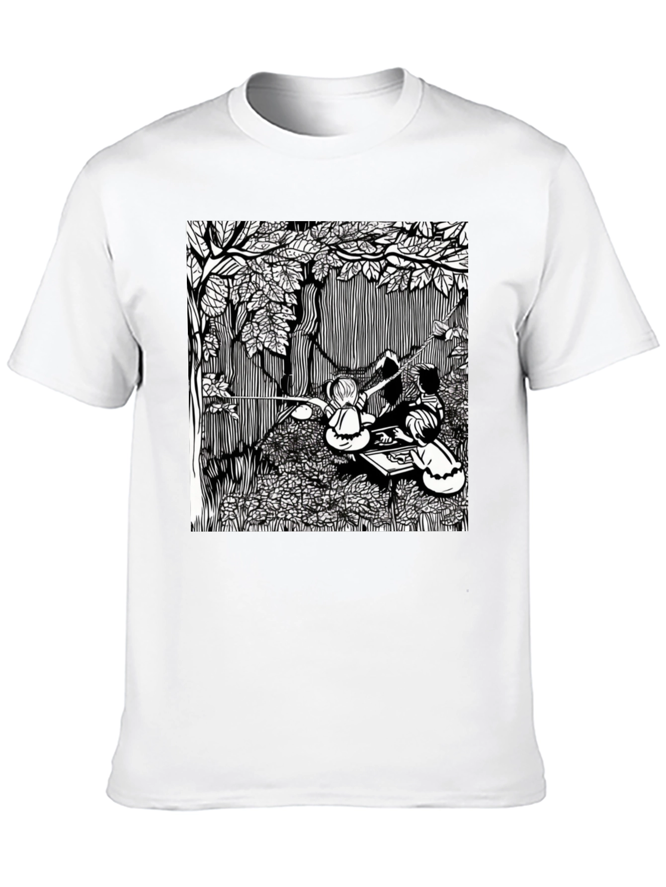 Unique Black T-Shirt with Detailed Graphic Design