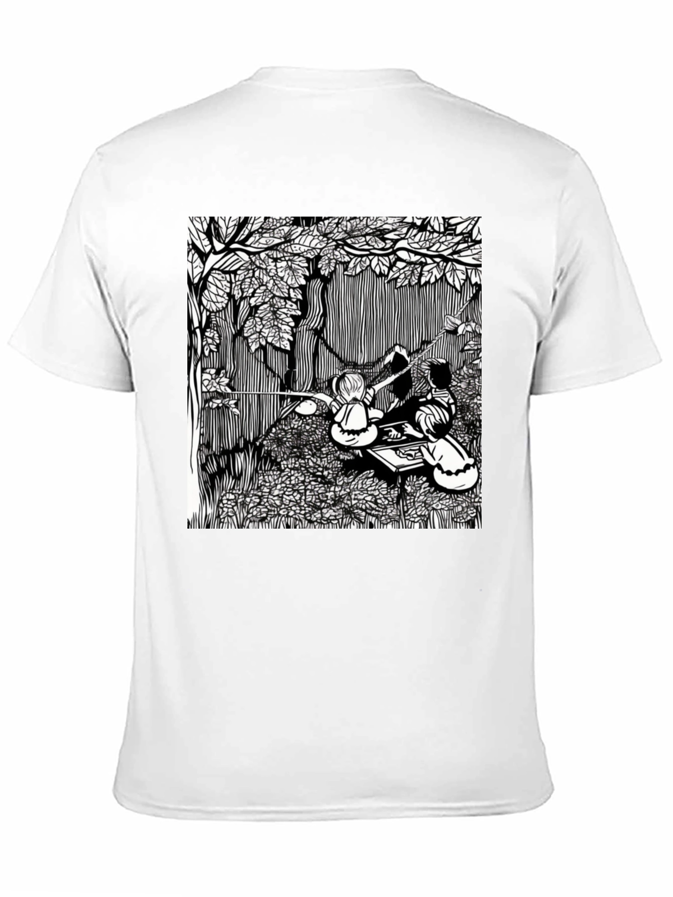 Unique Black T-Shirt with Detailed Graphic Design