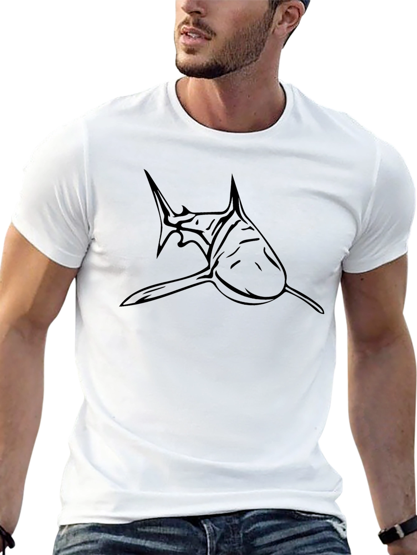 Shark Graphic Tee - Mens Black T-Shirt