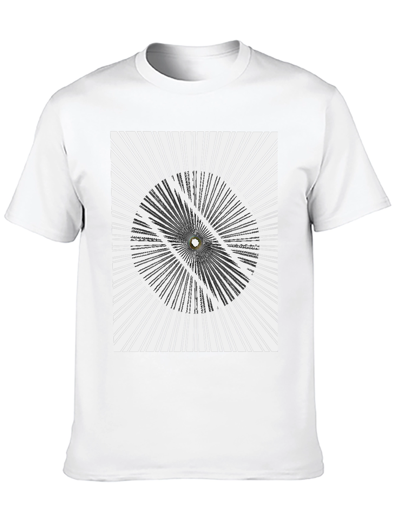 Abstract Optical Illusion Graphic Print Black T-Shirt