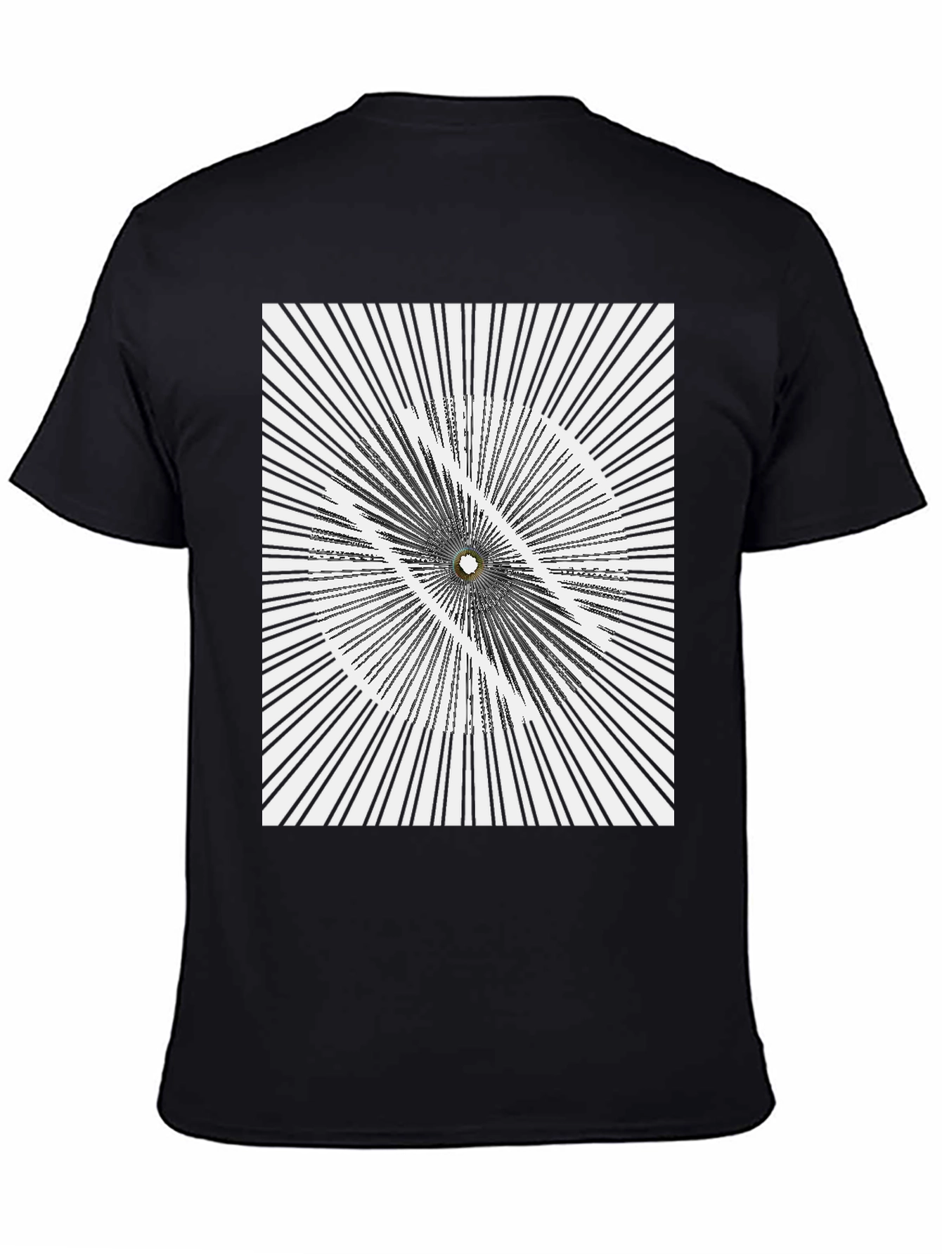 Abstract Optical Illusion Graphic Print Black T-Shirt
