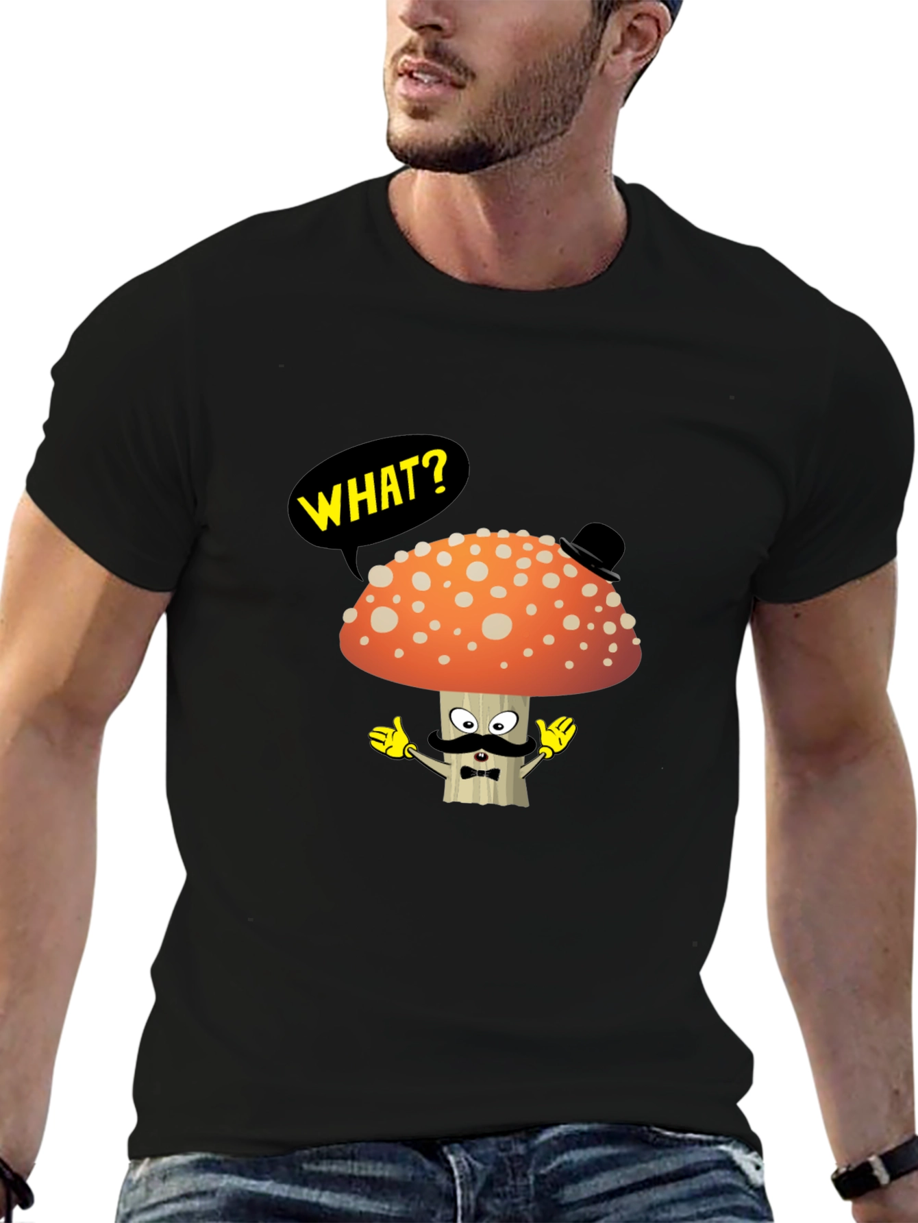 Mushroom Gentleman T-Shirt - Funny Cartoon Tee