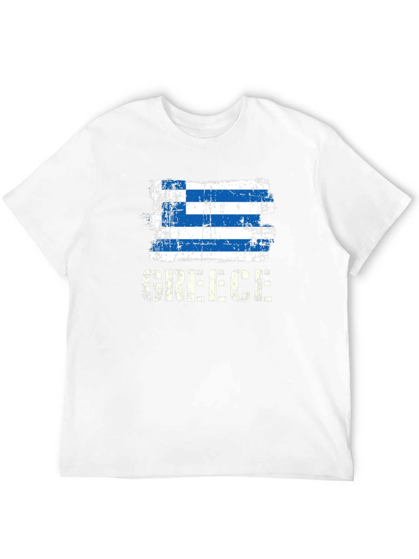 Greece Flag Distressed Graphic T-Shirt