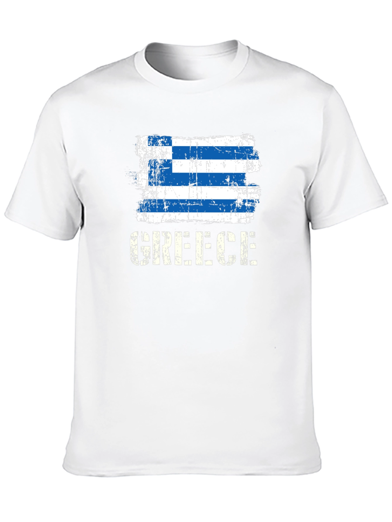 Greece Flag Distressed Graphic T-Shirt