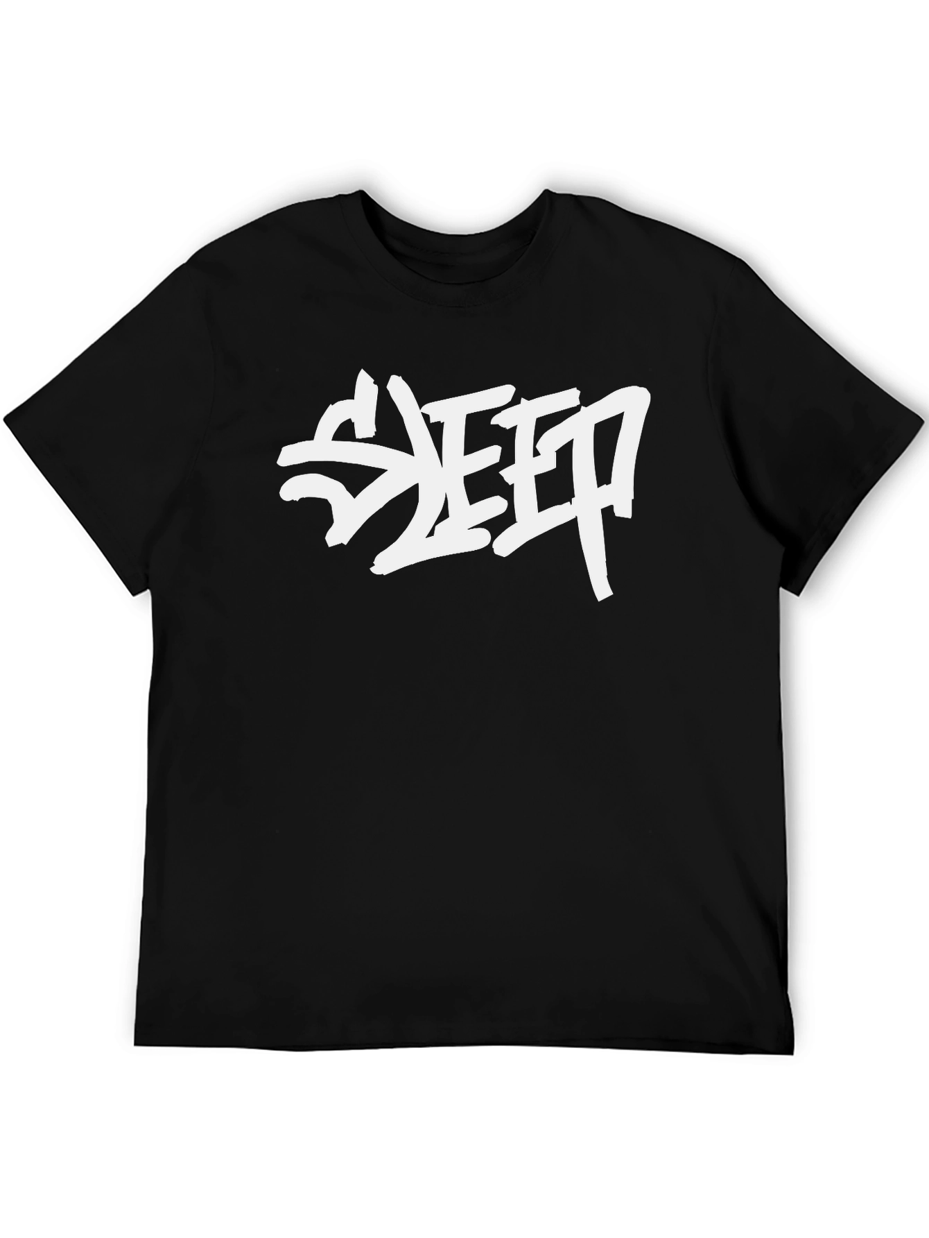 SLEEP Graphic Print Black Cotton T-Shirt