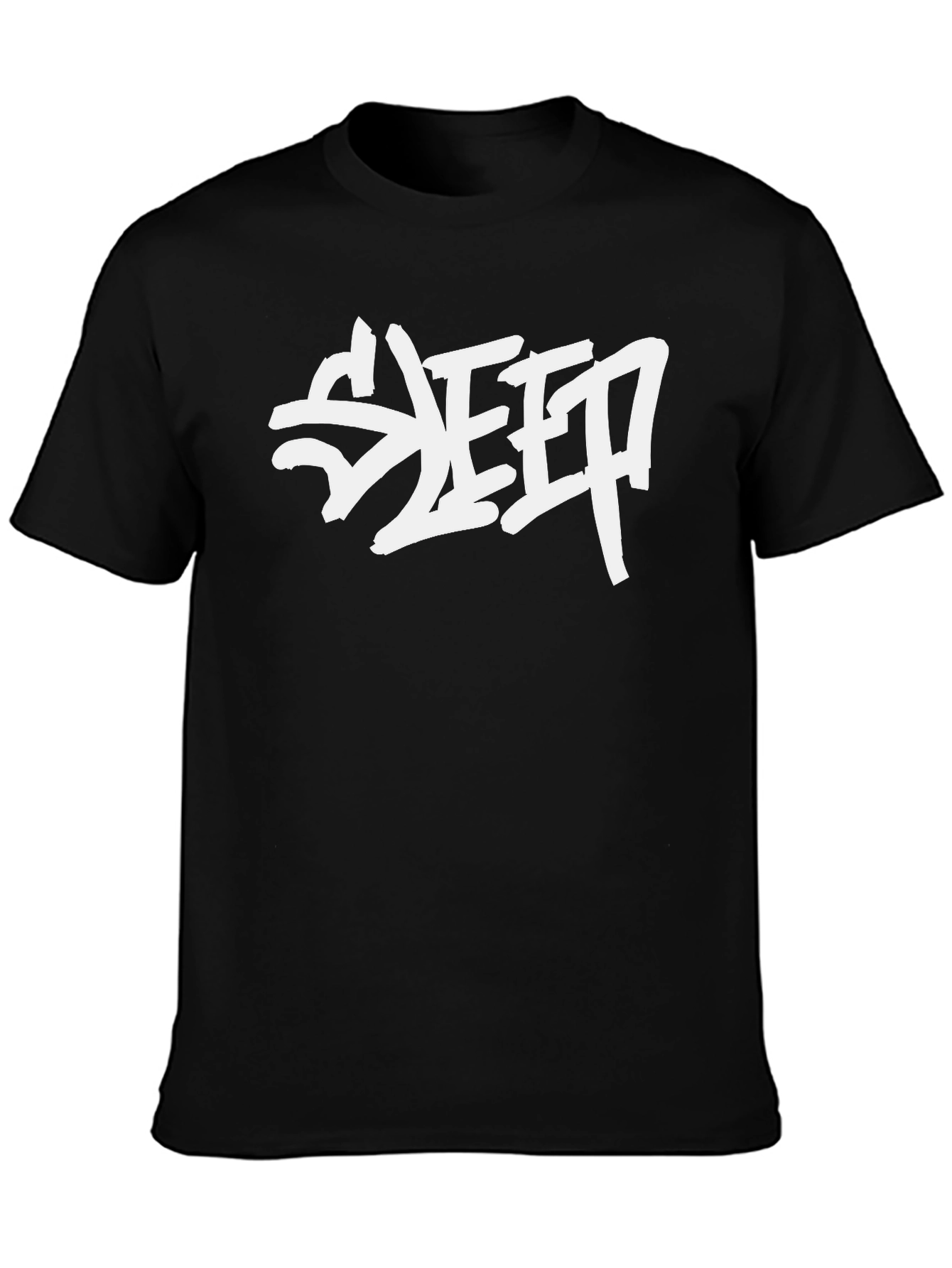 SLEEP Graphic Print Black Cotton T-Shirt