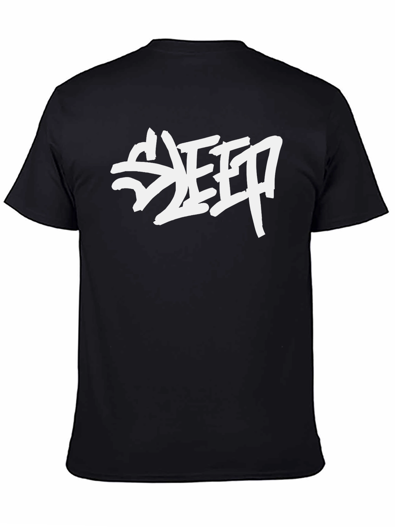 SLEEP Graphic Print Black Cotton T-Shirt