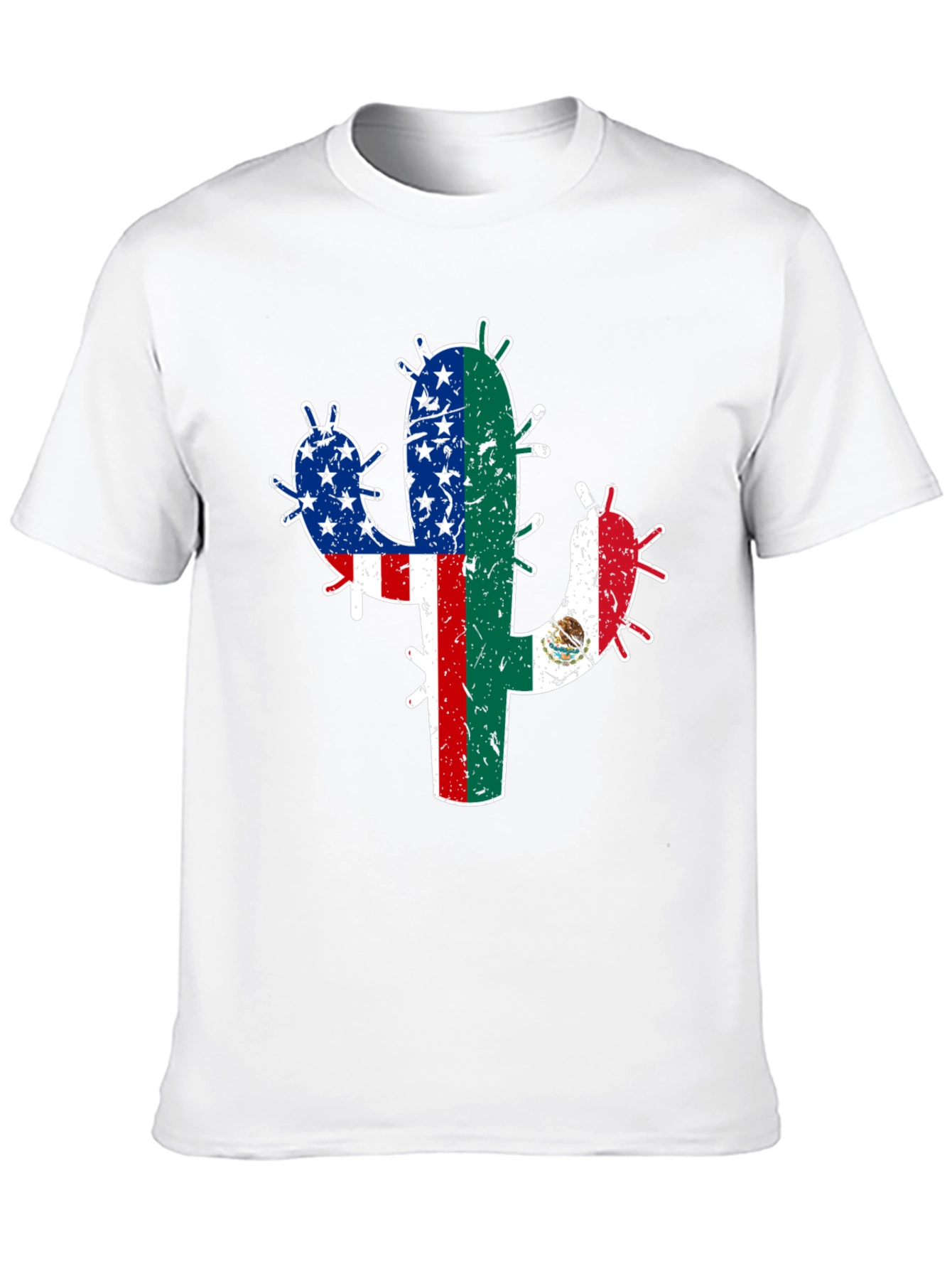 USA Mexico Cactus Graphic T-Shirt