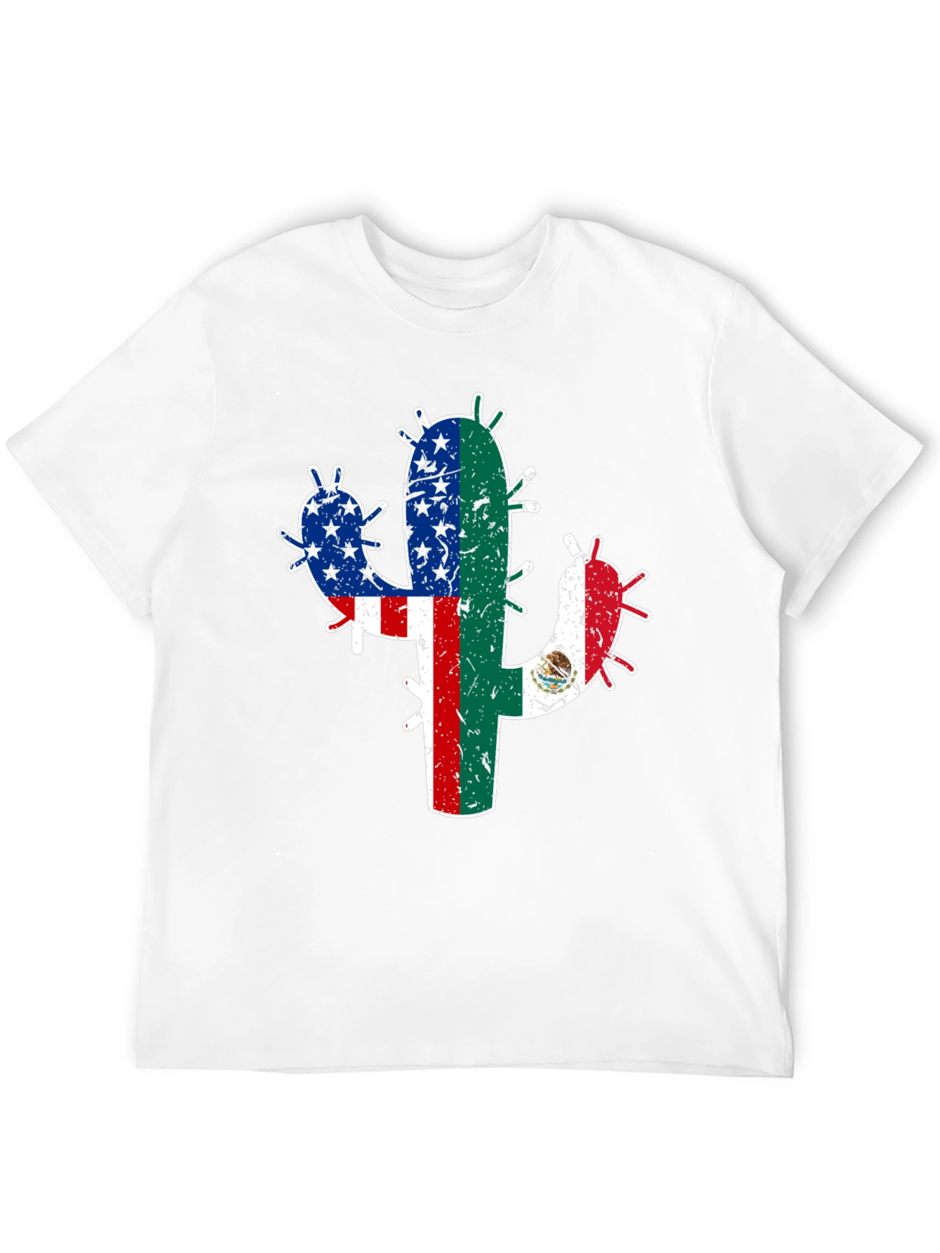 USA Mexico Cactus Graphic T-Shirt