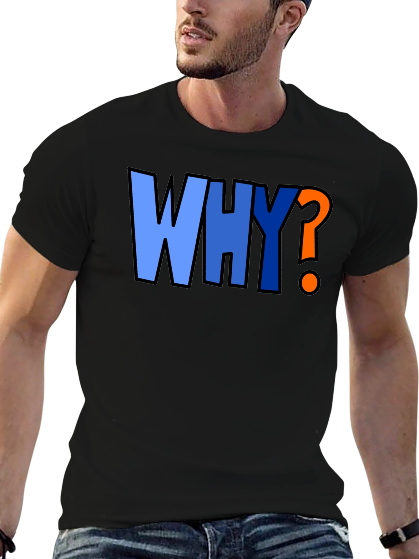 Why? Graphic Print Crew Neck T-Shirt