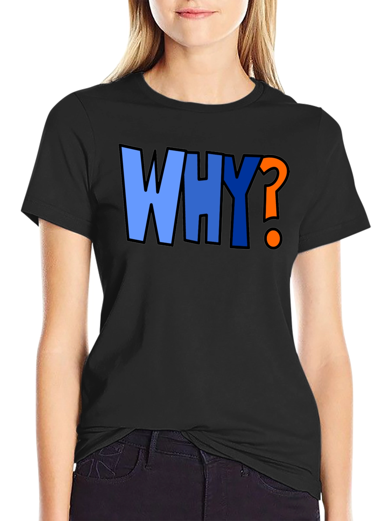 Why? Graphic Print Crew Neck T-Shirt
