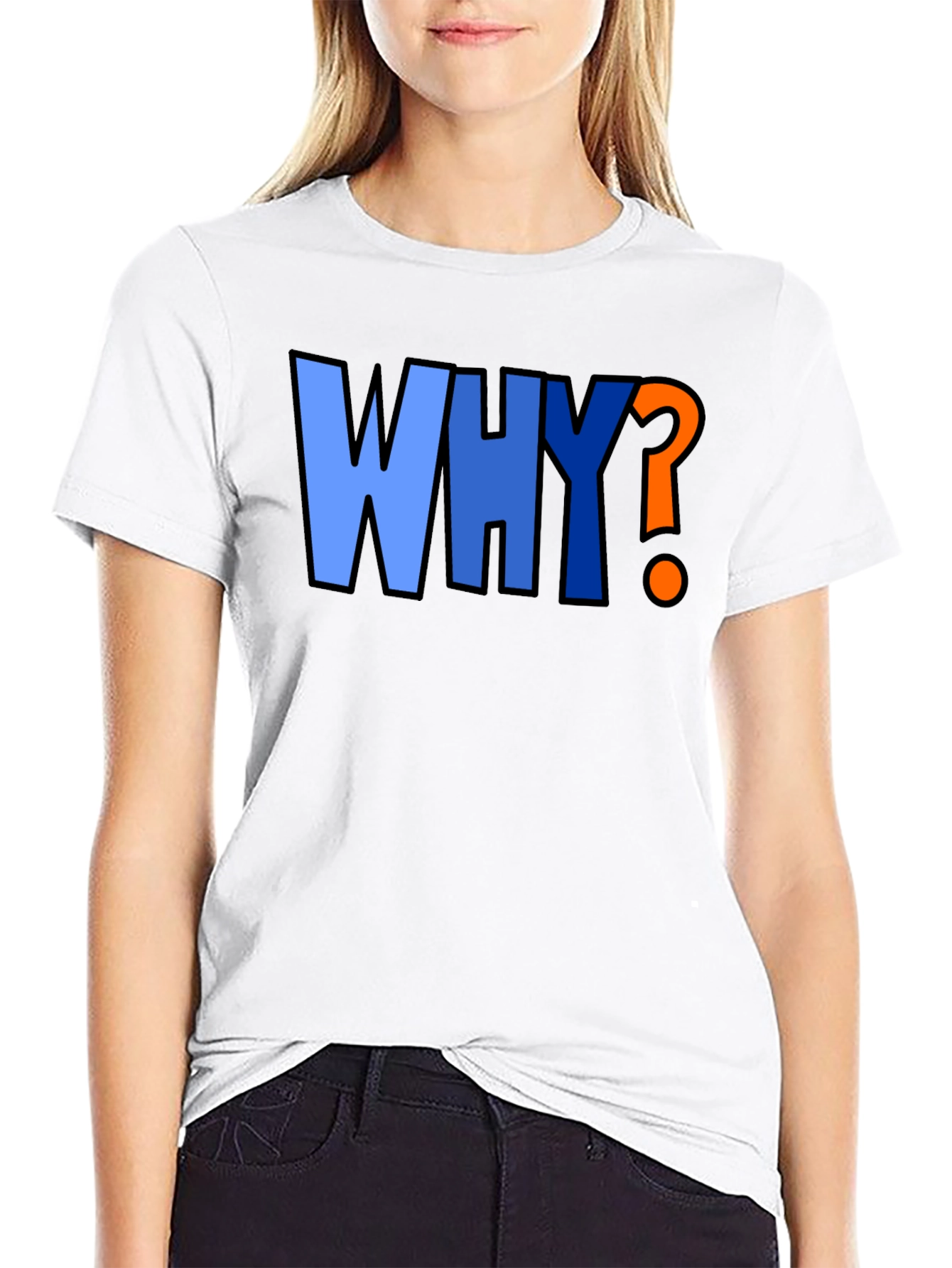 Why? Graphic Print Crew Neck T-Shirt