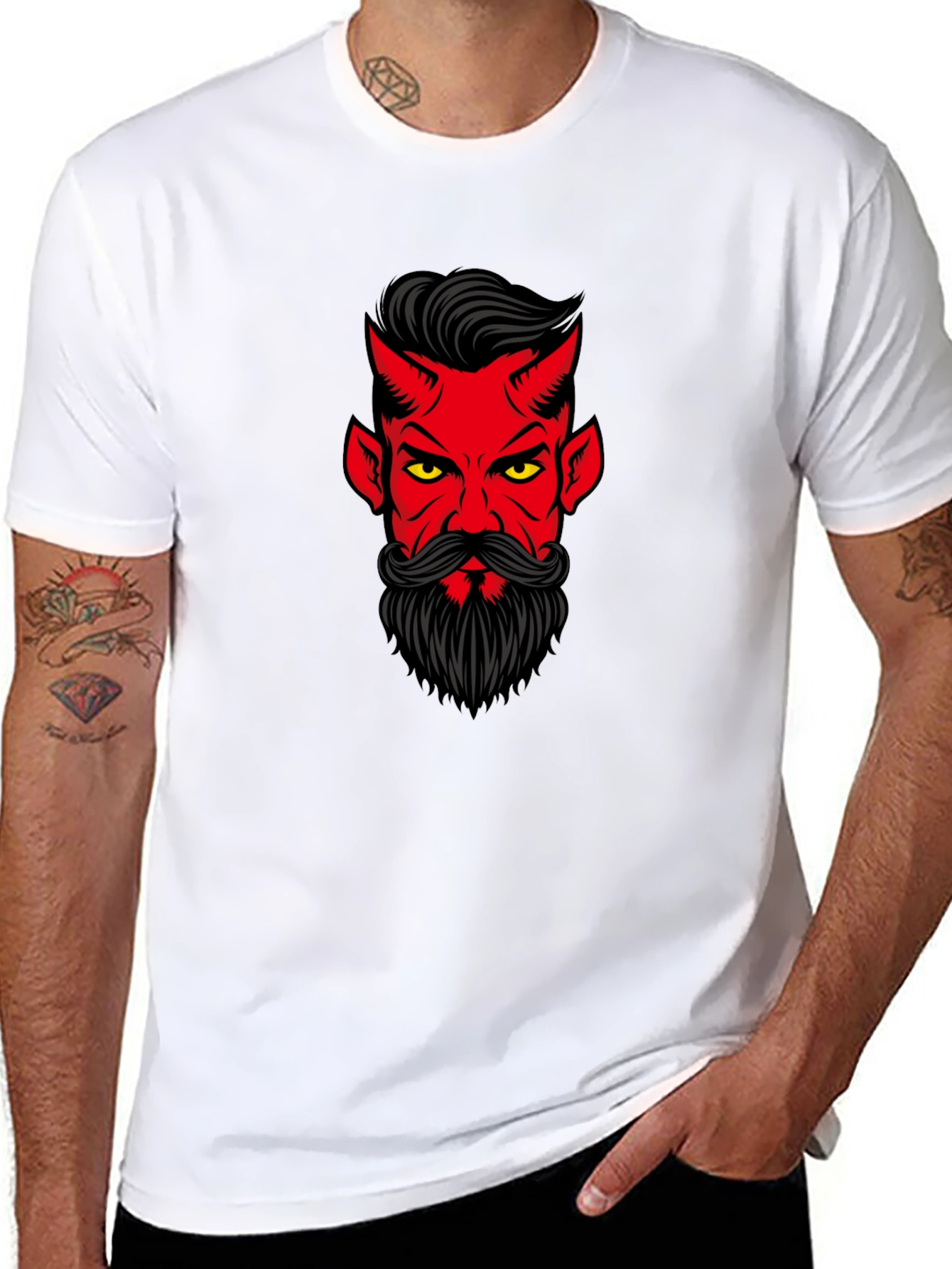 Devil Face Graphic Black T-Shirt