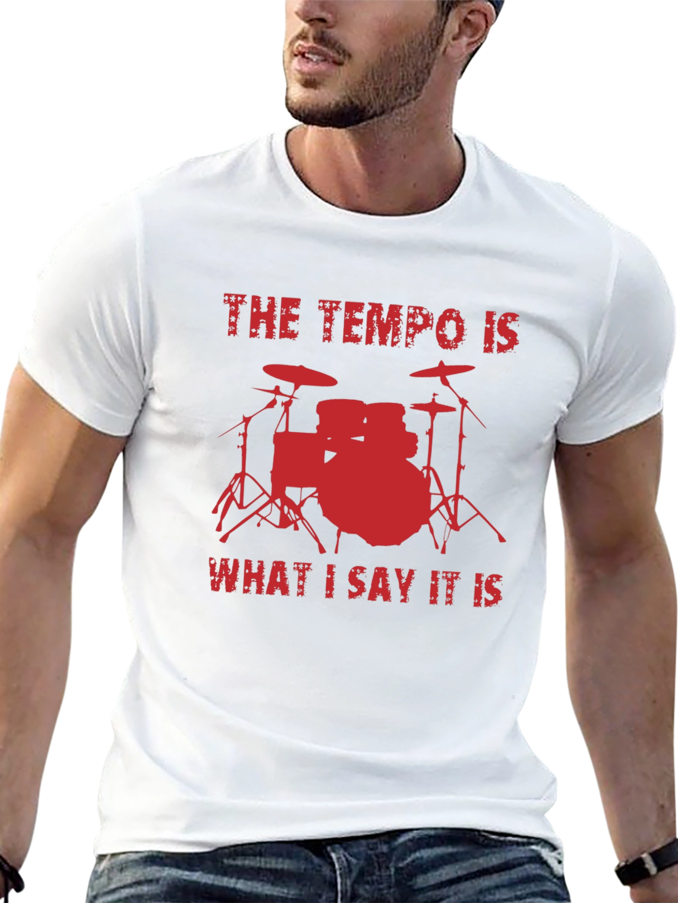 Tempo Drummer T-Shirt - Red Design
