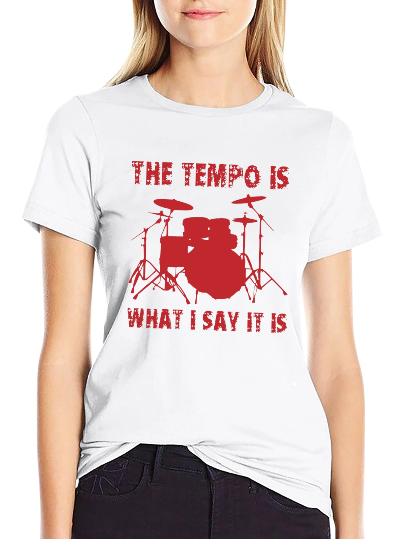 Tempo Drummer T-Shirt - Red Design