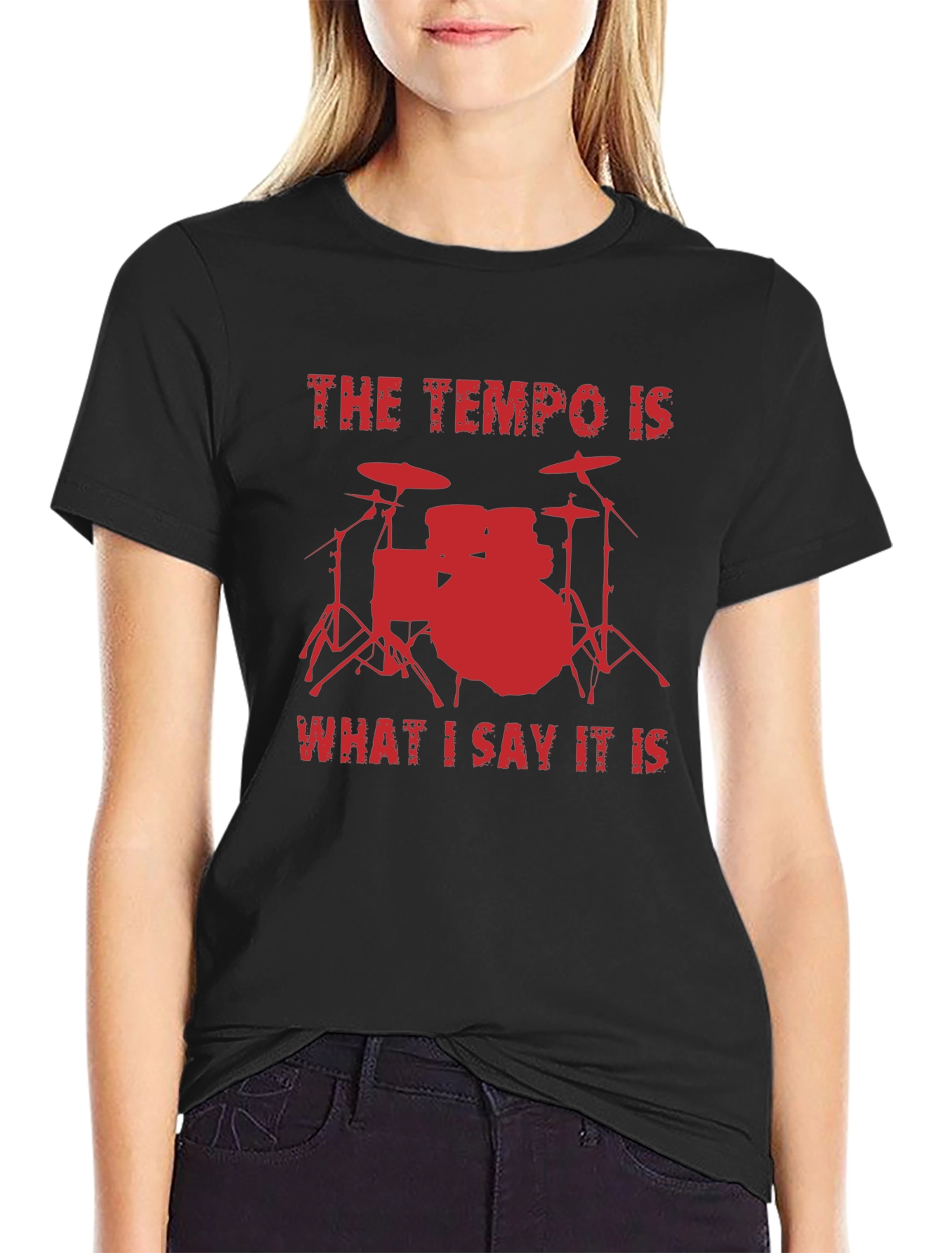 Tempo Drummer T-Shirt - Red Design