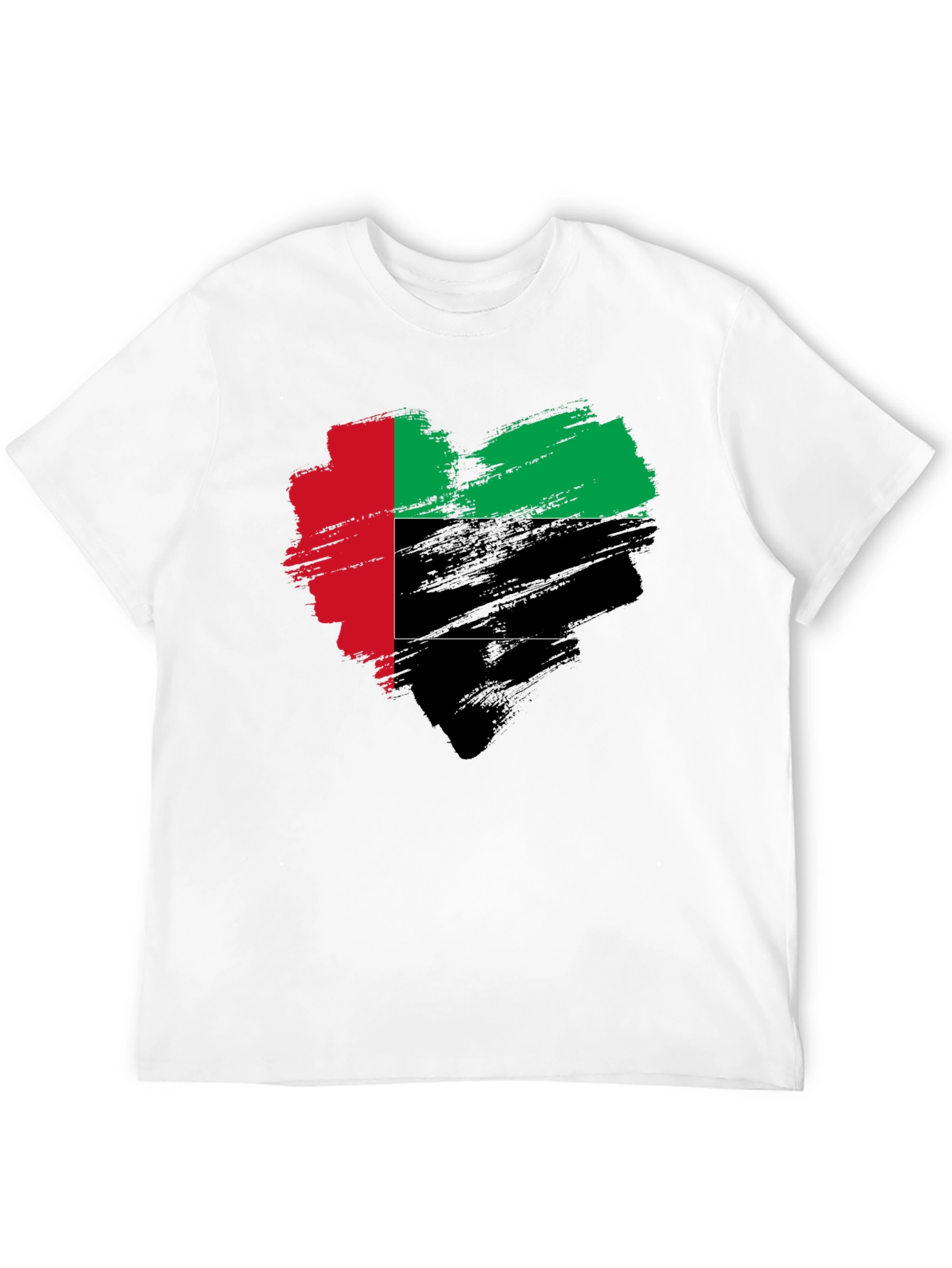 UAE Flag Heart Brushstroke T-Shirt