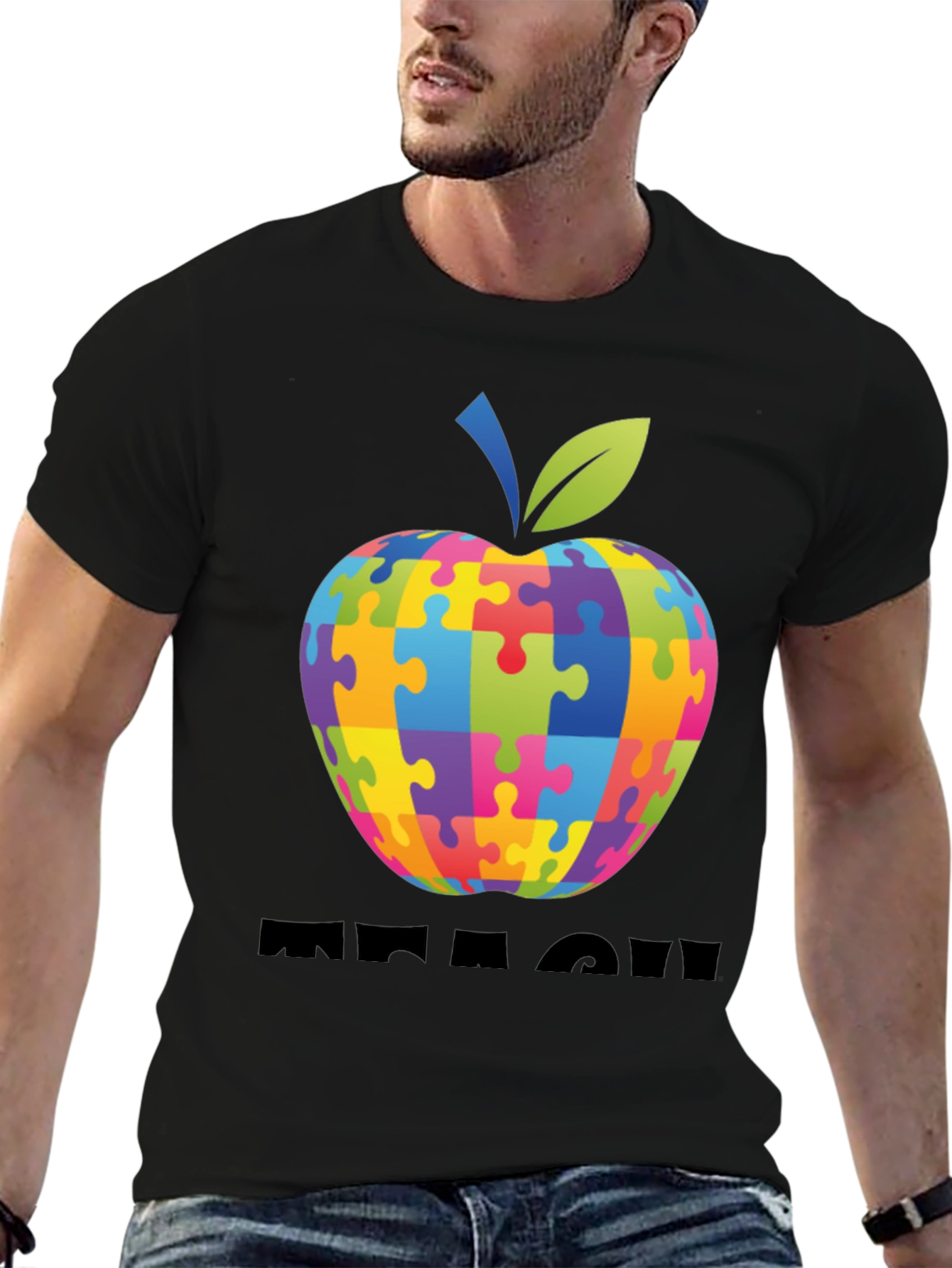 Autism Awareness Apple Teach T-Shirt