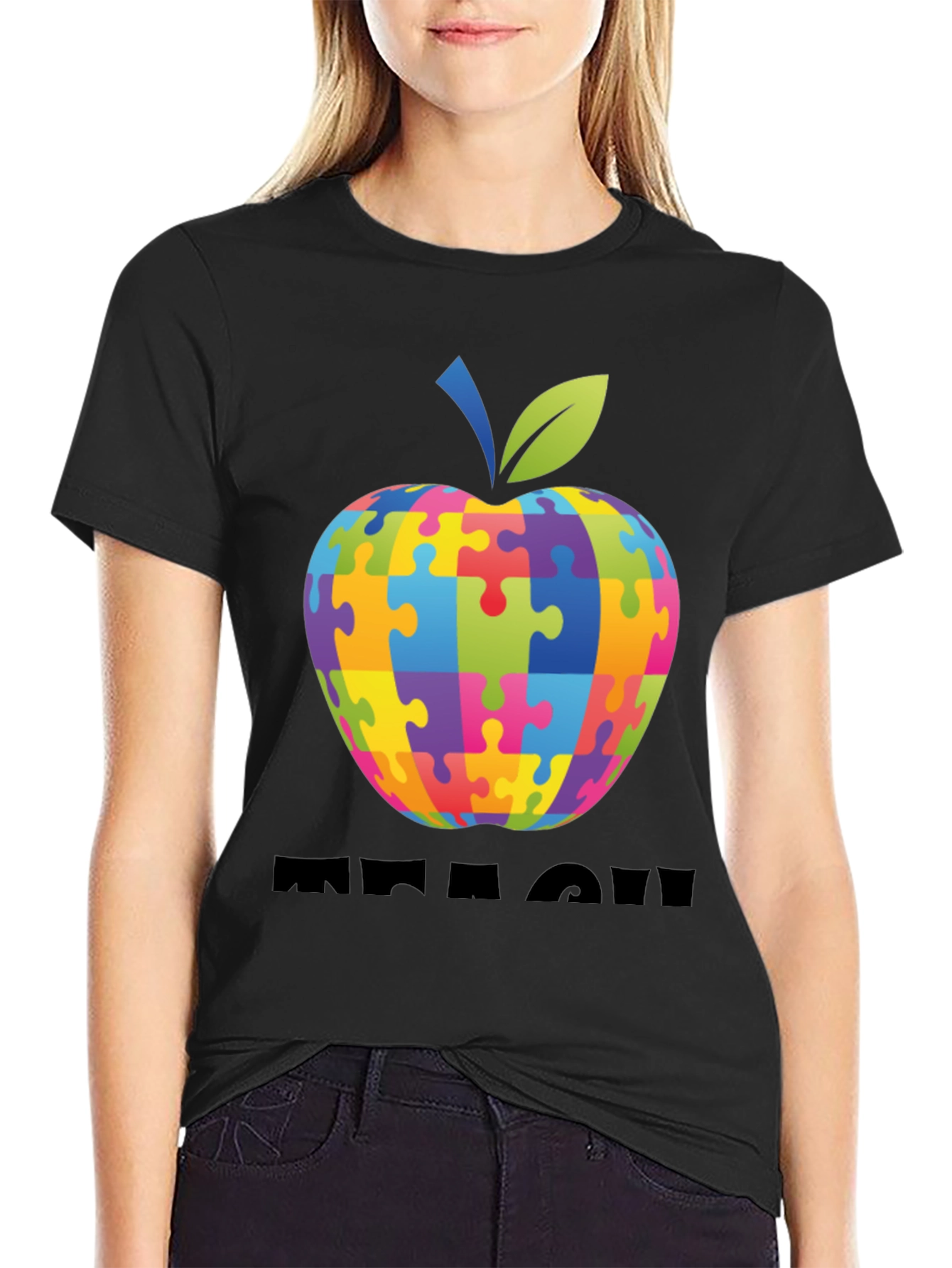 Autism Awareness Apple Teach T-Shirt