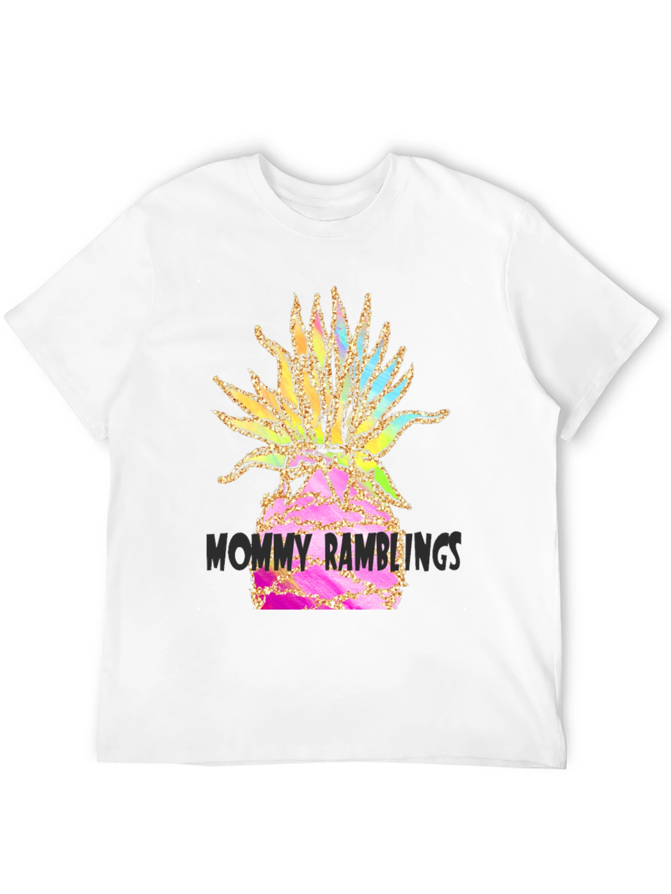 Fun Pineapple Graphic Black T-Shirt