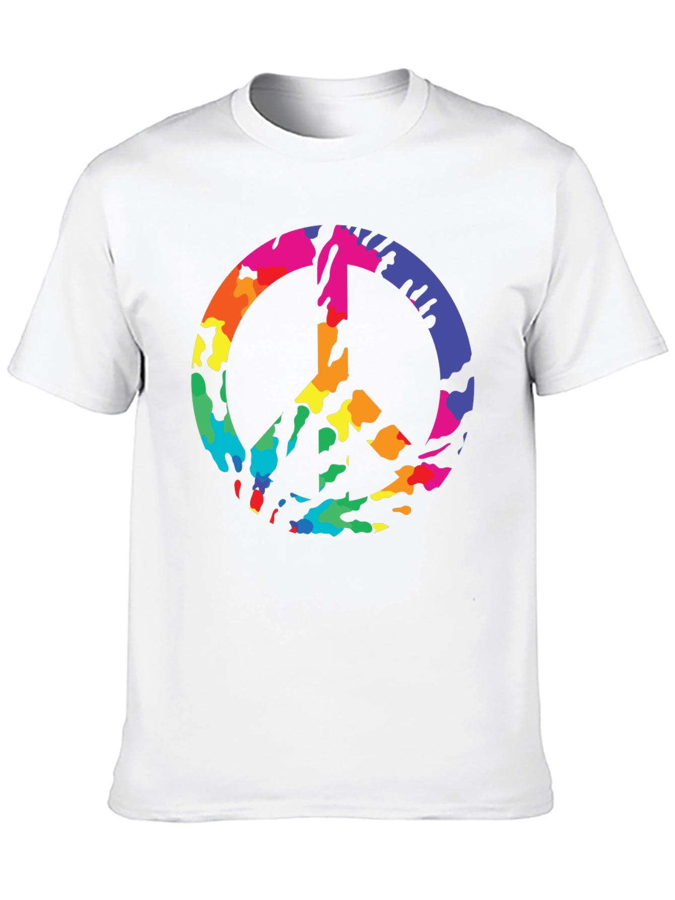 Peace Sign Rainbow Camo Graphic T-Shirt