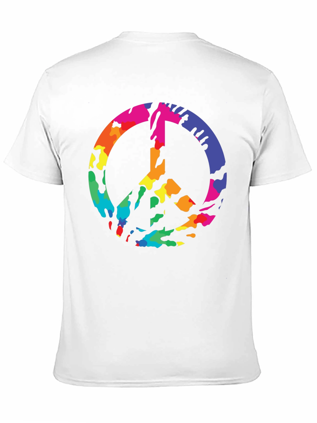 Peace Sign Rainbow Camo Graphic T-Shirt
