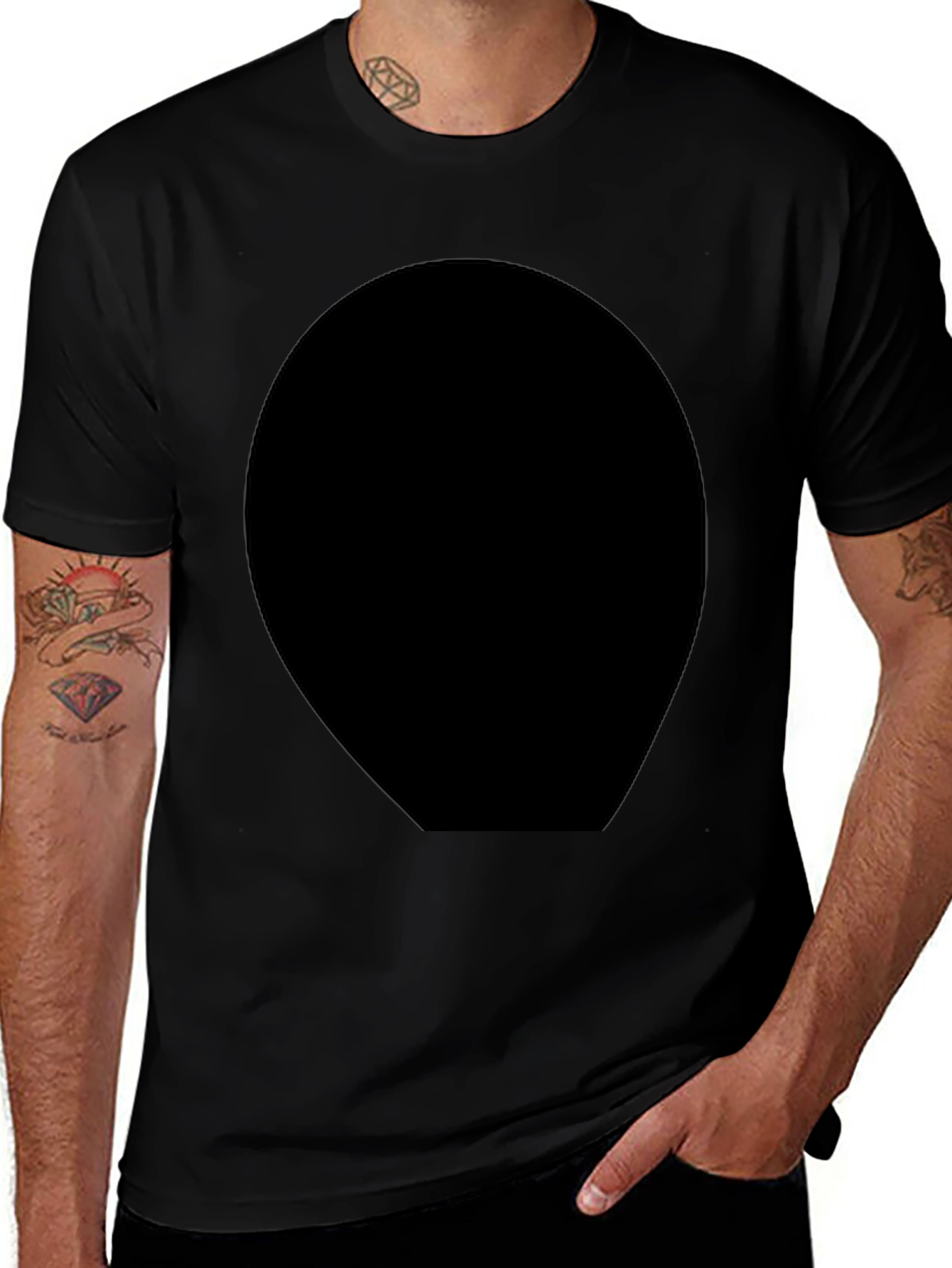 Mens Black Short Sleeve Crew Neck T-Shirt