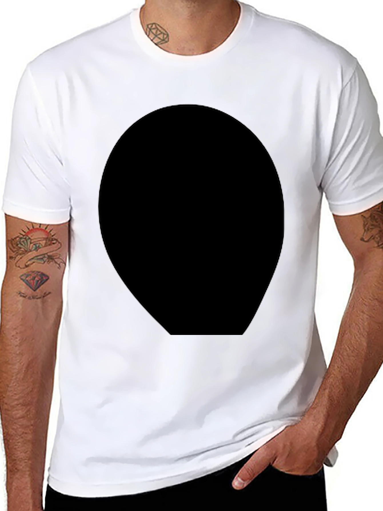 Mens Black Short Sleeve Crew Neck T-Shirt