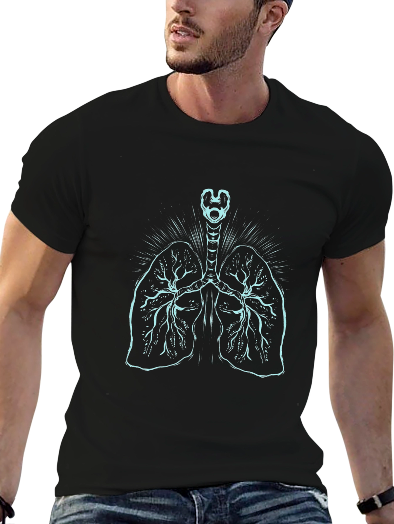 Anatomical Lungs Graphic Tee - Black
