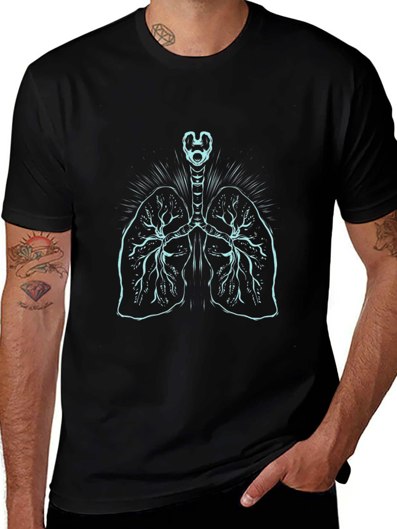 Anatomical Lungs Graphic Tee - Black