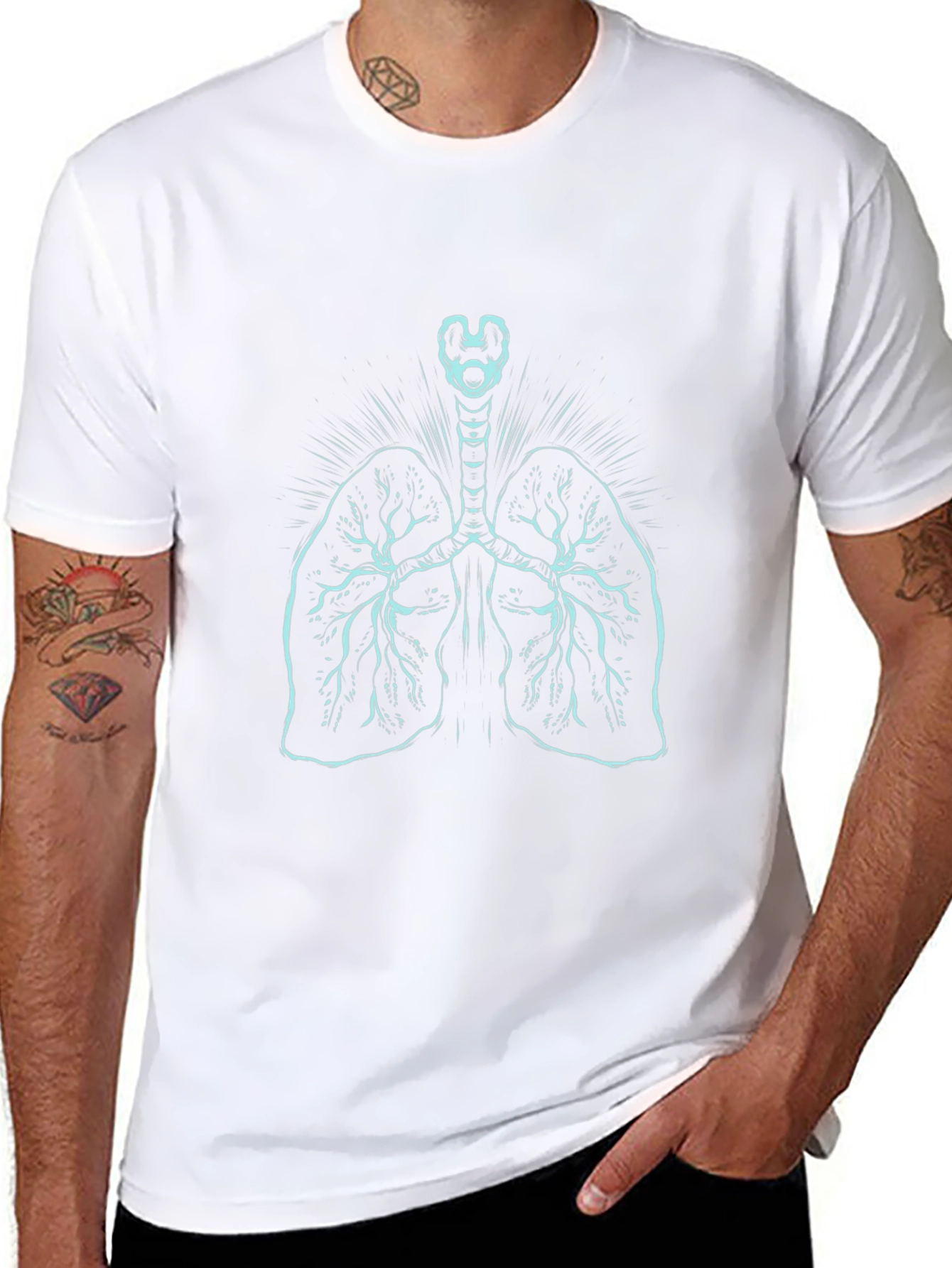 Anatomical Lungs Graphic Tee - Black