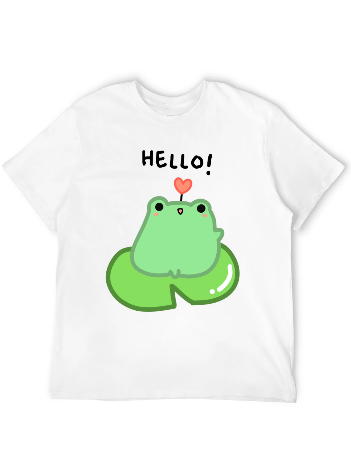 Cute Frog on Lily Pad Graphic Tee - Black