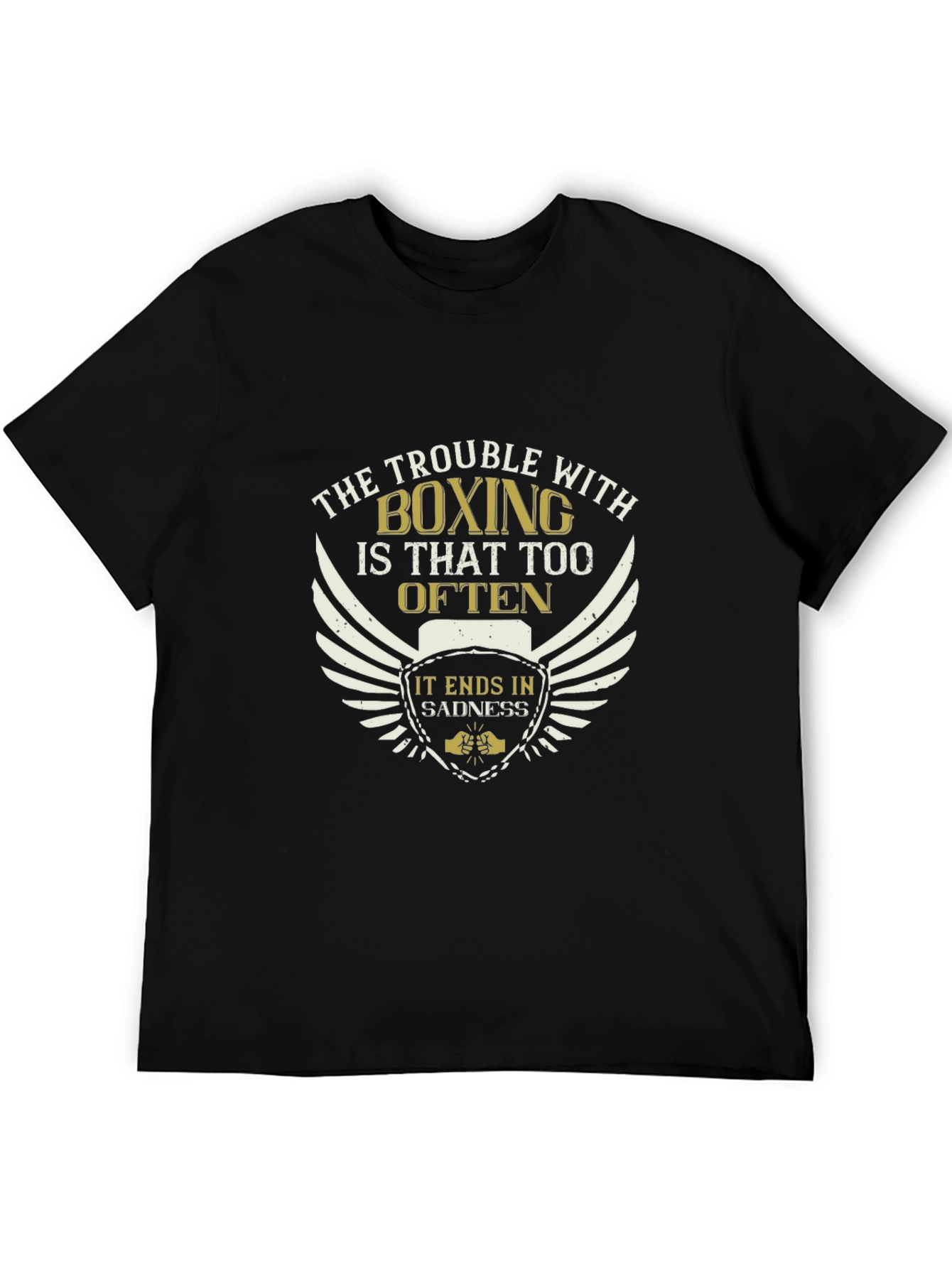 Boxing Sadness Graphic T-Shirt - Black
