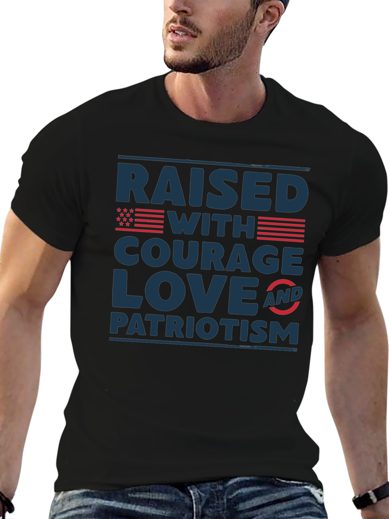 Raised With Courage Love Patriotism T-Shirt