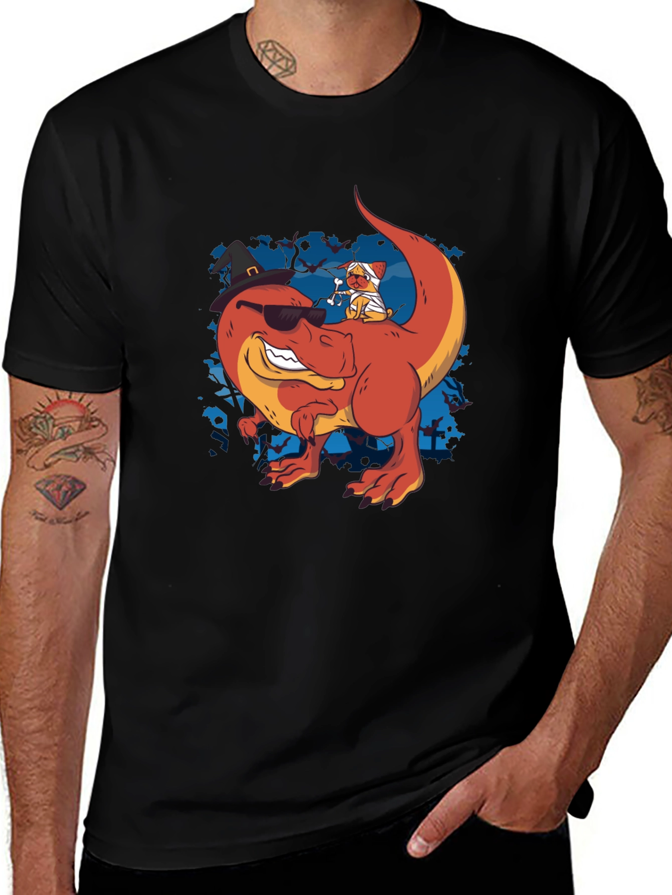 Dino & Mummy Dog Halloween Tee