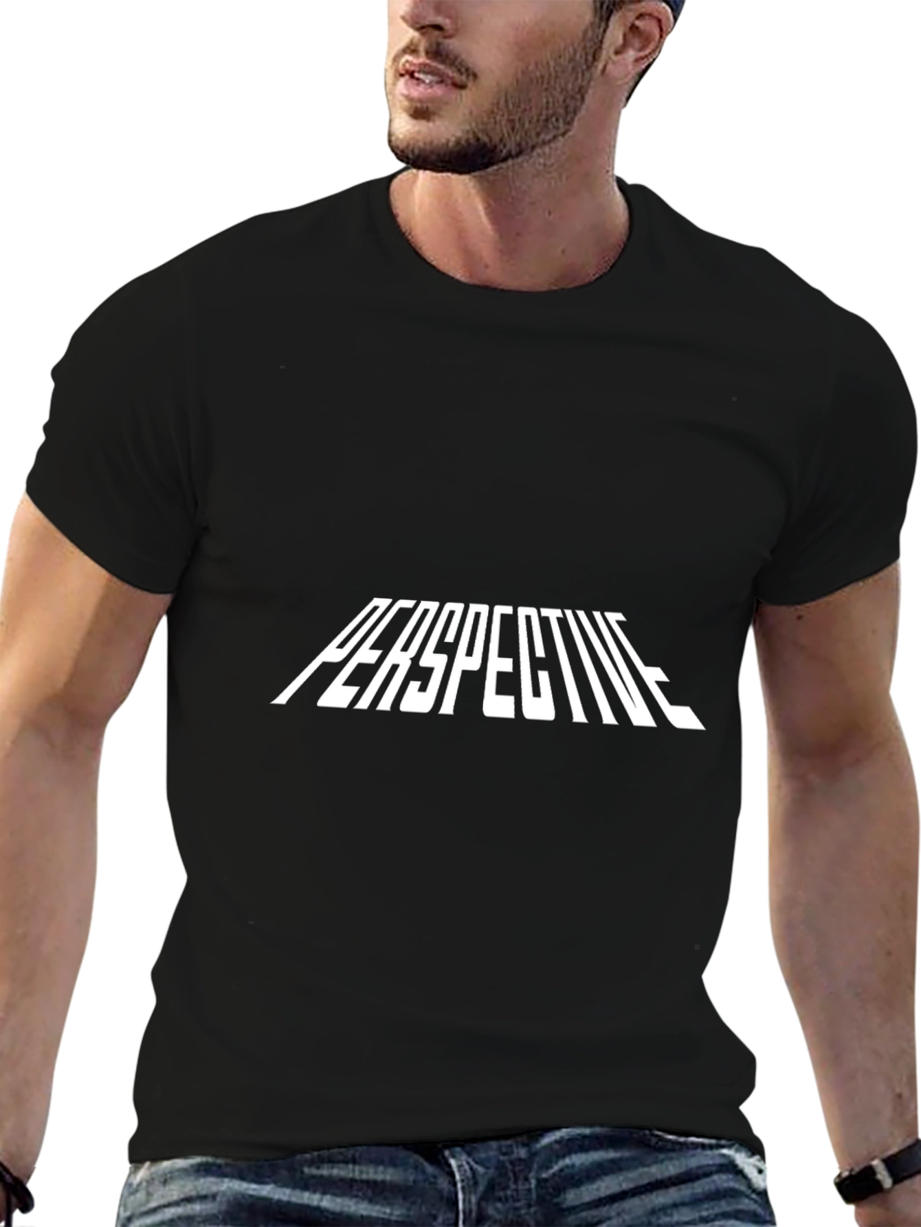 Perspective Graphic Tee - Modern Black T-Shirt