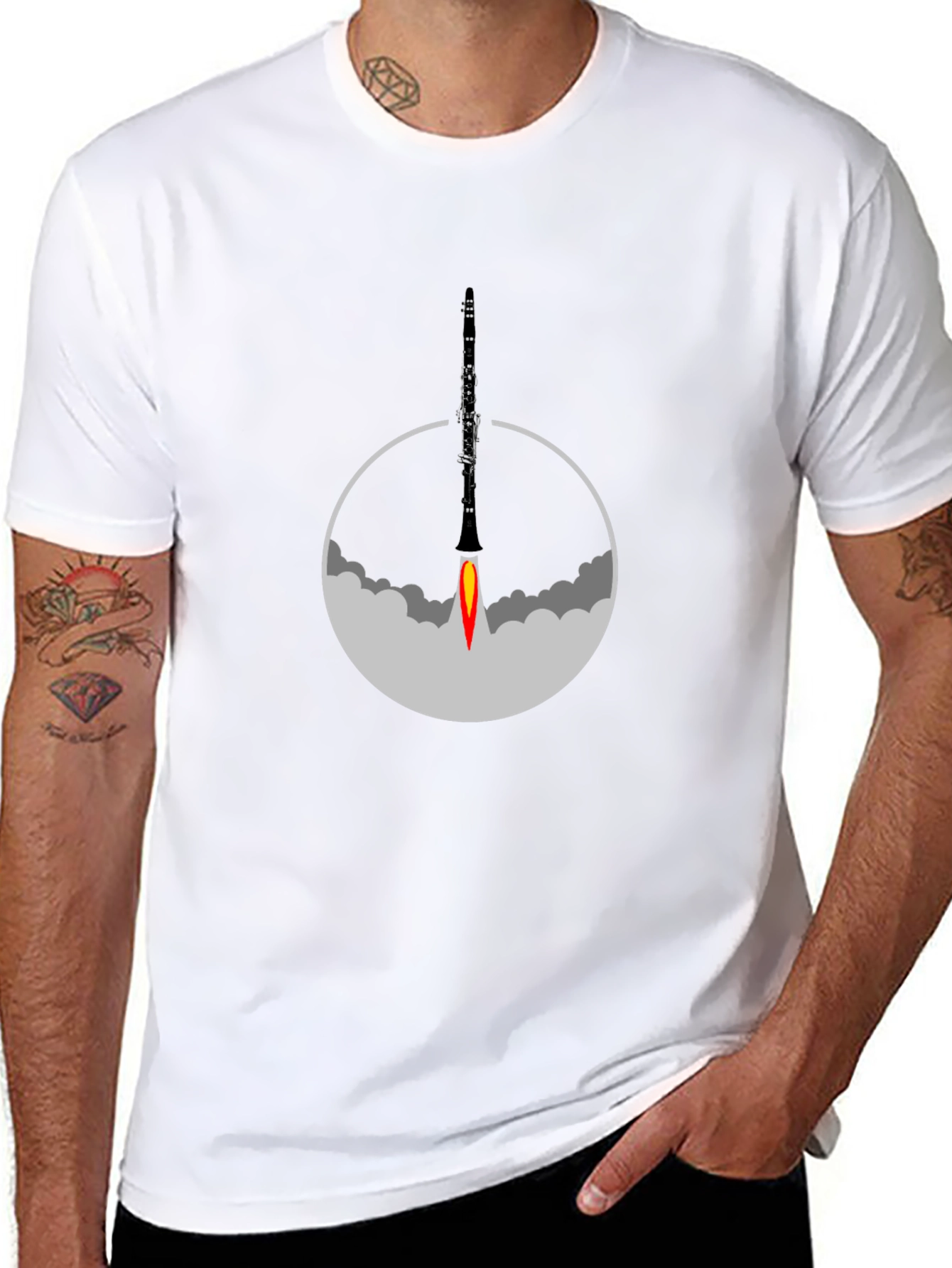 Rocket Clarinet T-Shirt - Music Lover Apparel