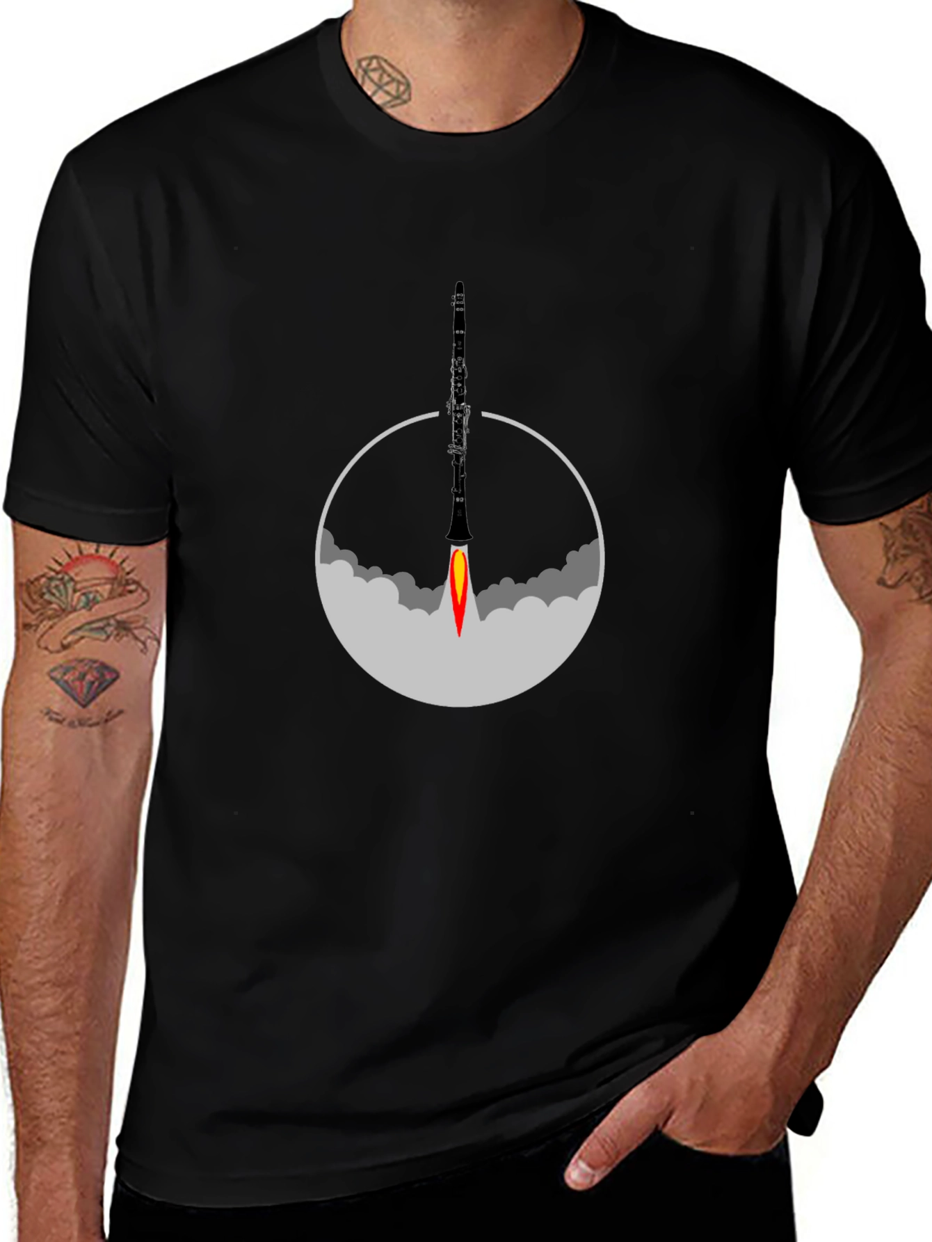 Rocket Clarinet T-Shirt - Music Lover Apparel
