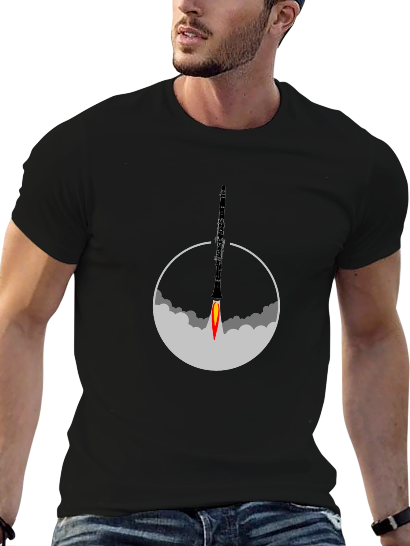 Rocket Clarinet T-Shirt - Music Lover Apparel