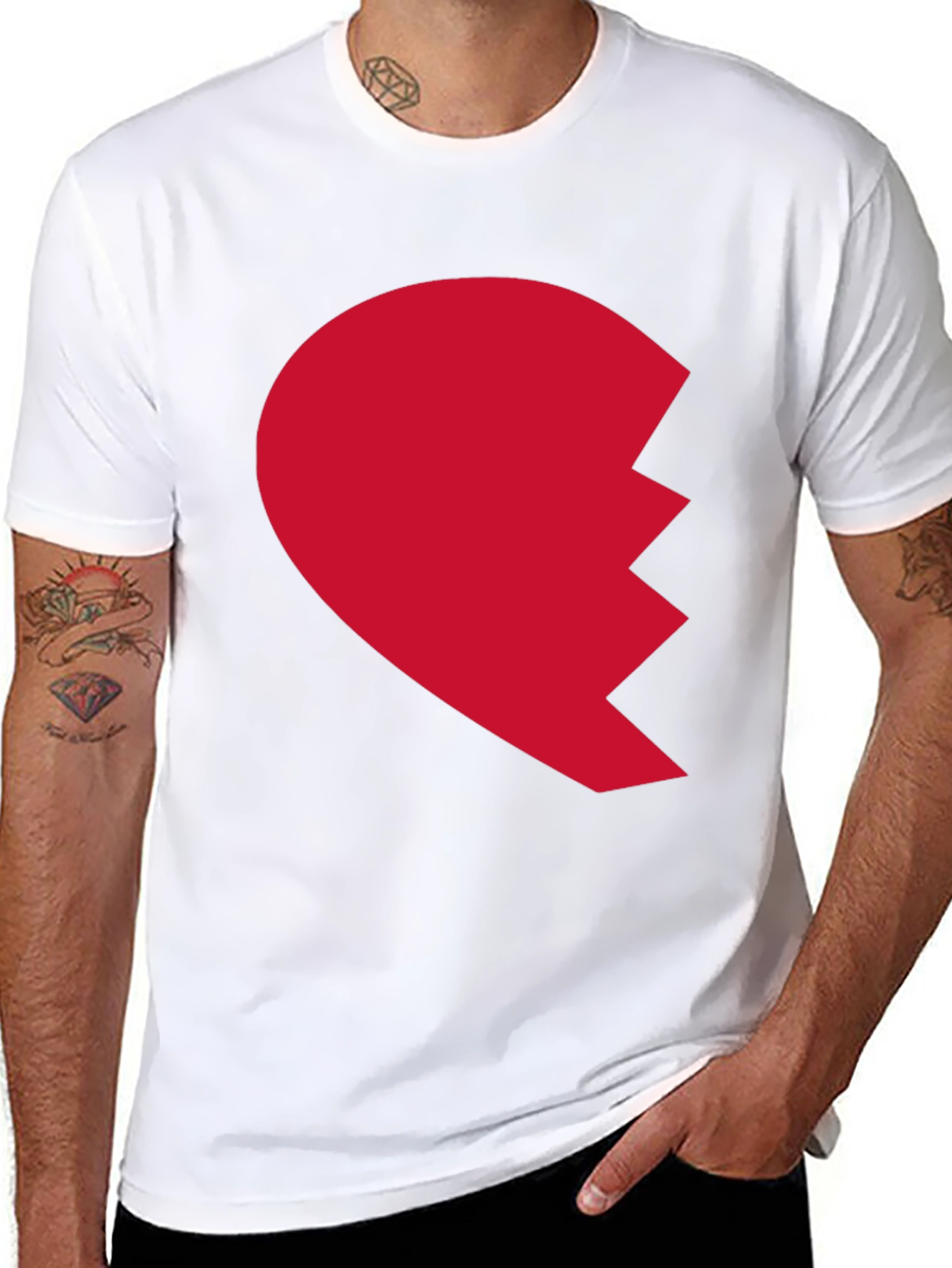 Broken Heart Graphic Tee - Mens Black T-Shirt