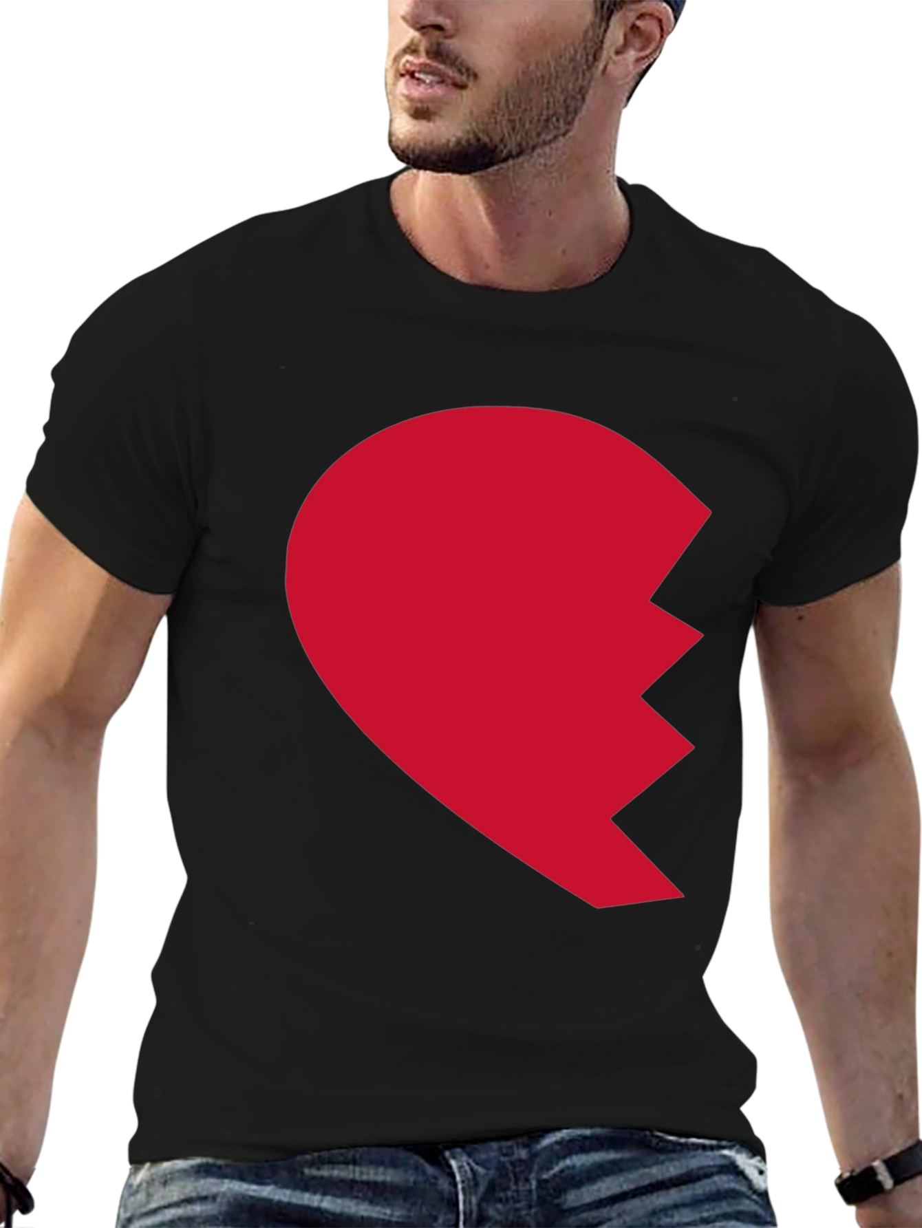 Broken Heart Graphic Tee - Mens Black T-Shirt