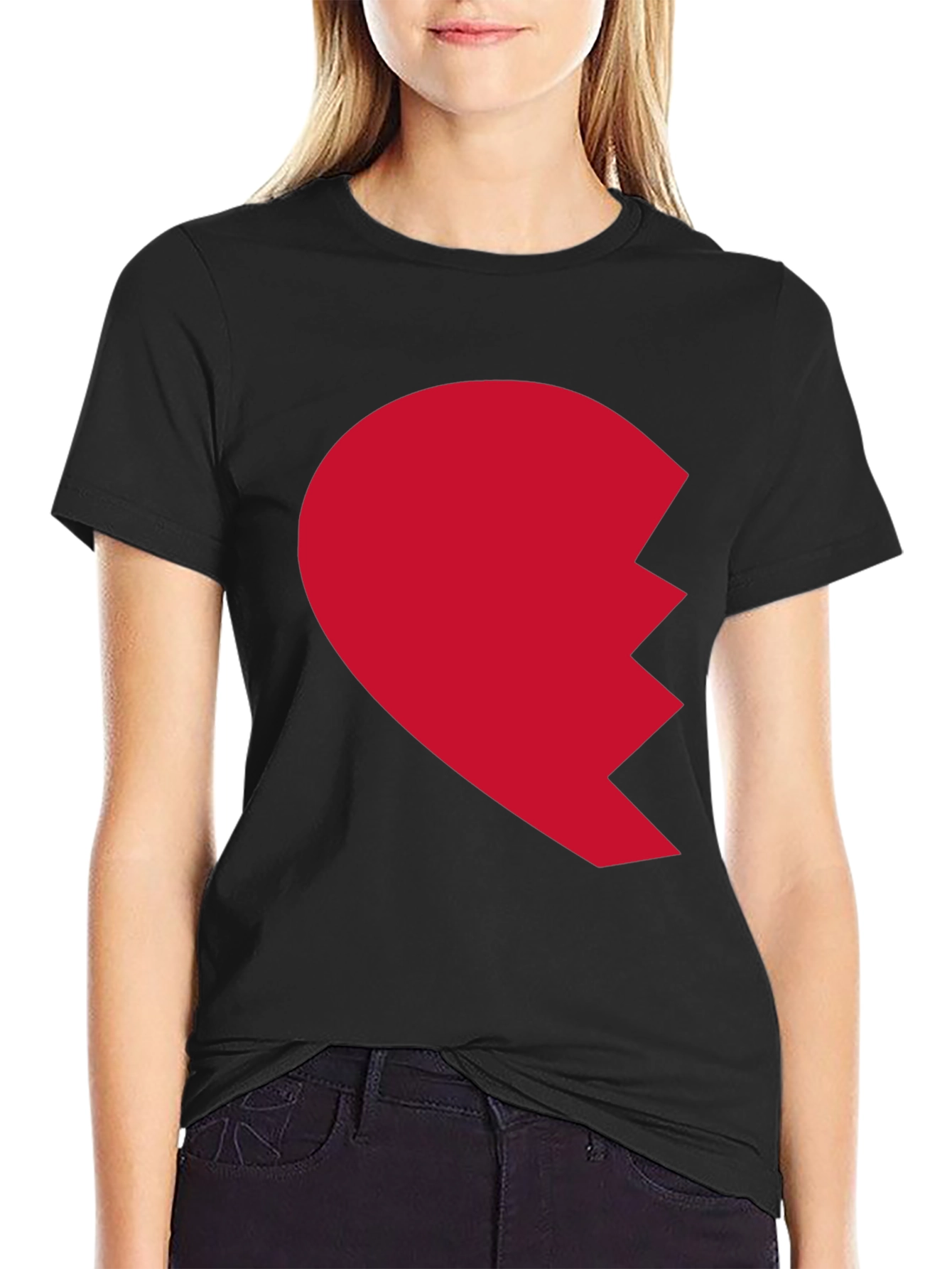 Broken Heart Graphic Tee - Mens Black T-Shirt