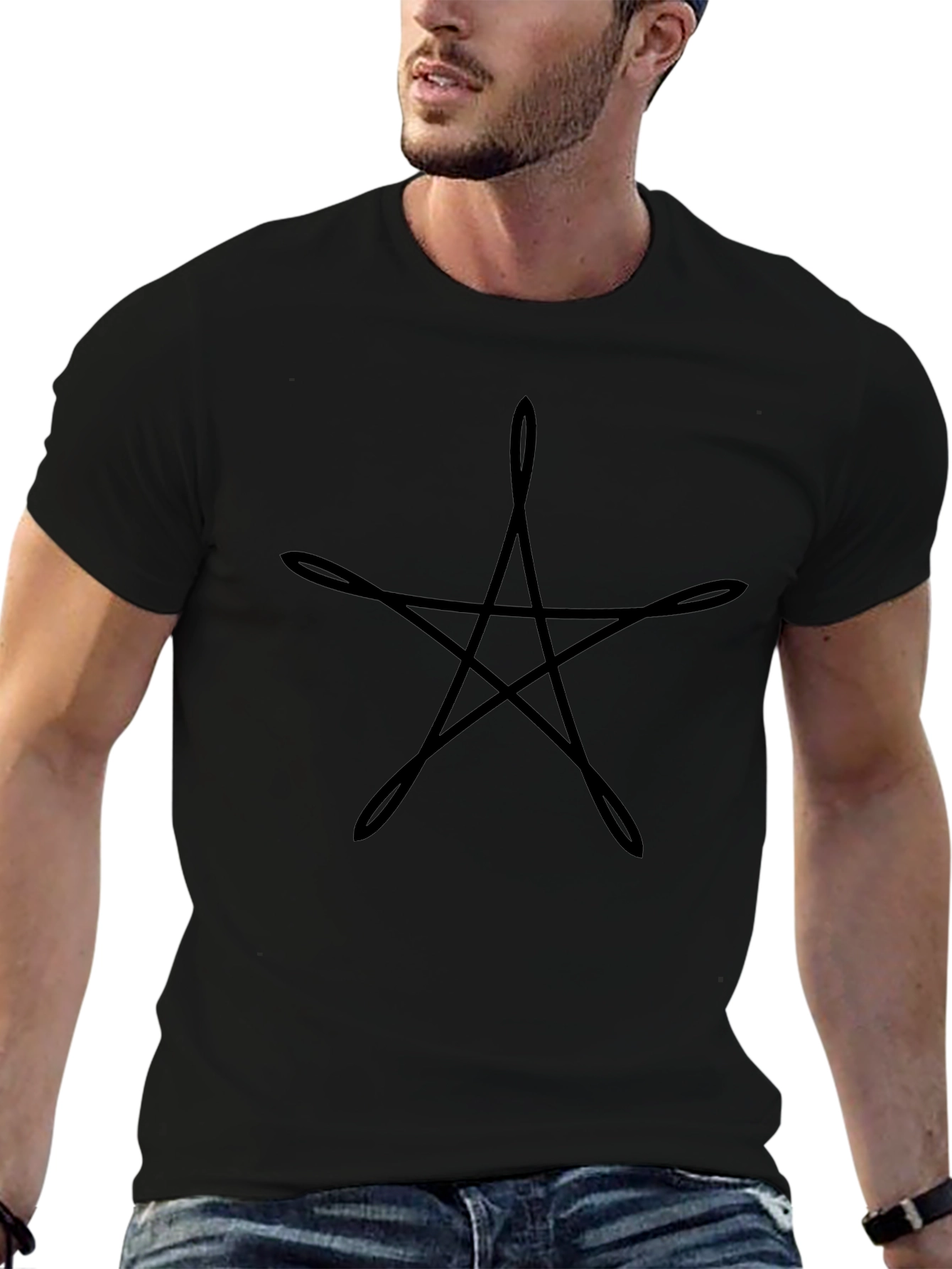Occult Star Graphic Black T-Shirt
