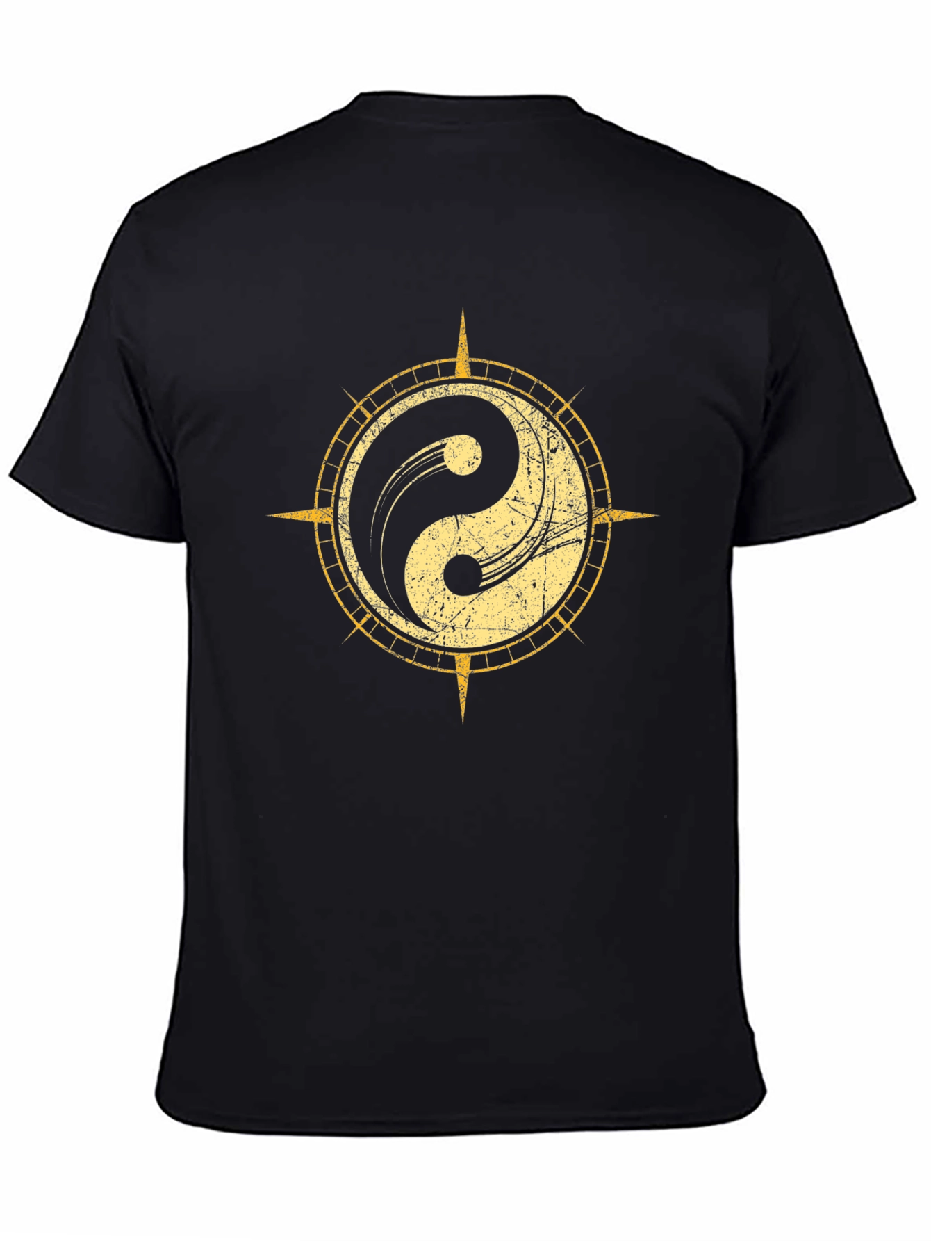 Yin Yang Compass Graphic Tee - Black